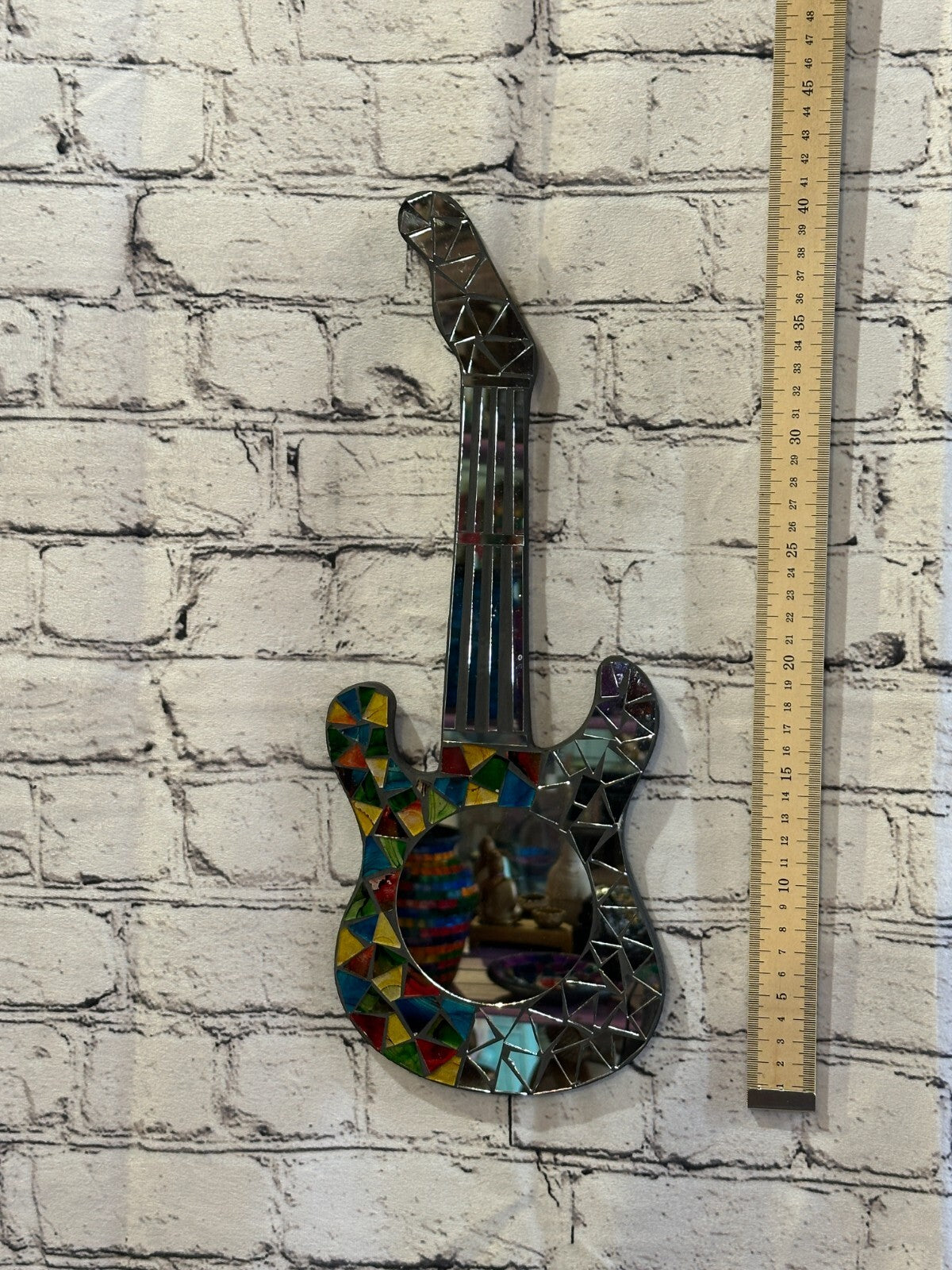 Rainbow Guitar Mosaic Tile Wall Mirror 40cm x 15cm 16 Inches Handmade New