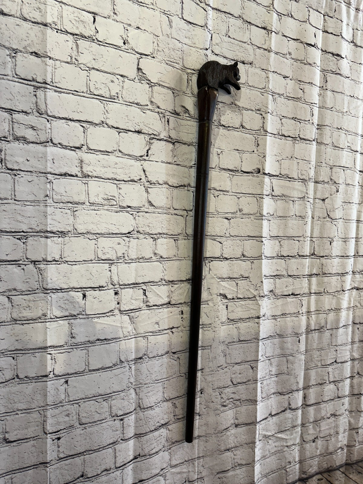 Grizzly Bear 90cm Tribal African Walking Stick Cane Hand Carved Dark Wood