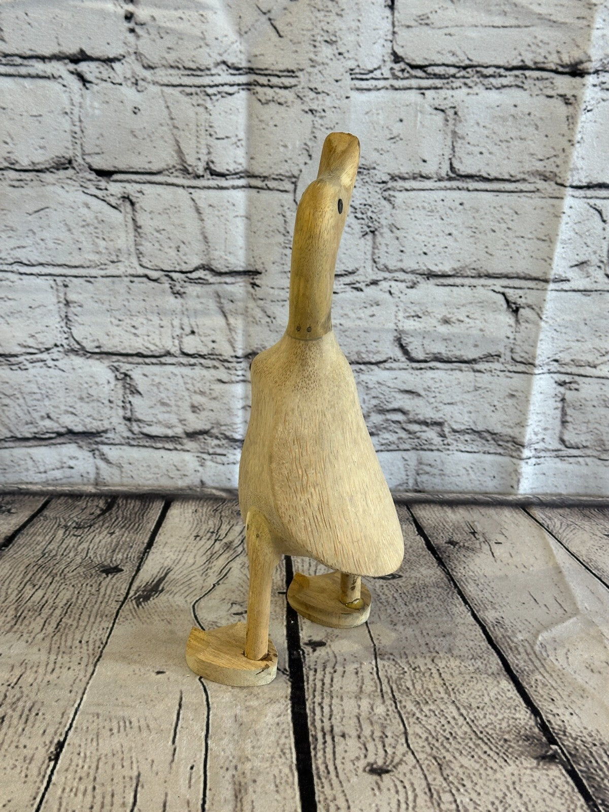 Looking Right 25cm Tall Wooden Hairy Duckling Baby Duck Bamboo Root Fairtrade
