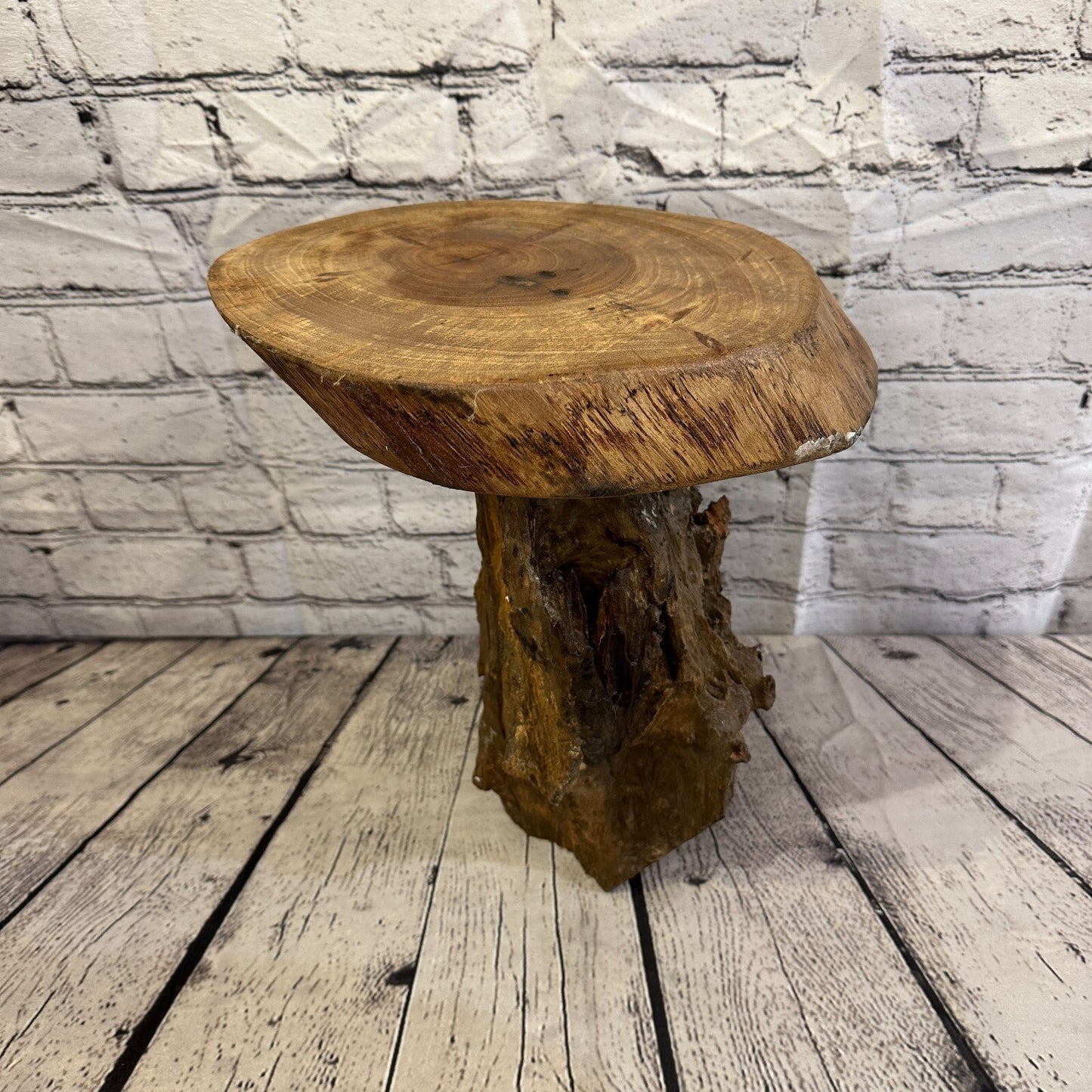 33cm x 24cm Teak Root Wood Mushroom Coffee Table Side Table Home Furniture No 3