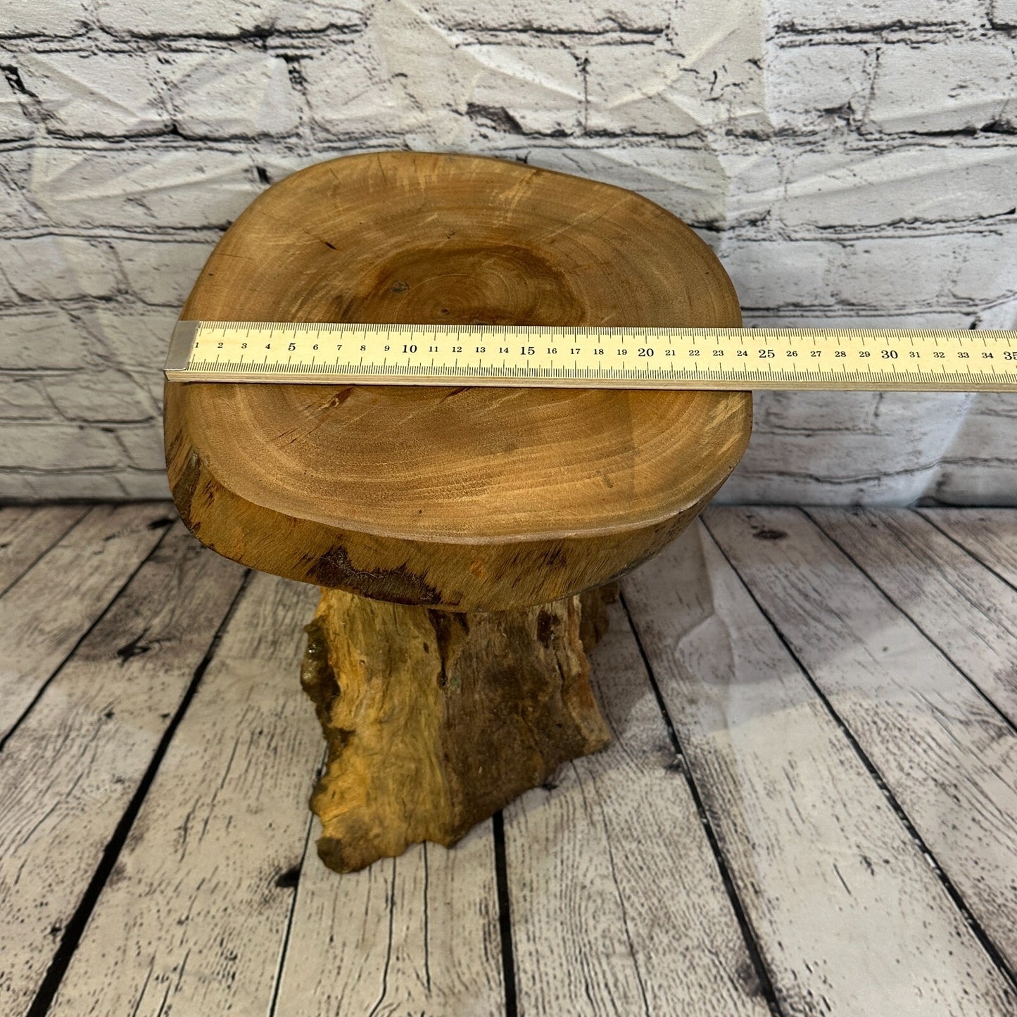 32cm x 24cm Teak Root Wood Mushroom Coffee Table Side Table Home Furniture No 14