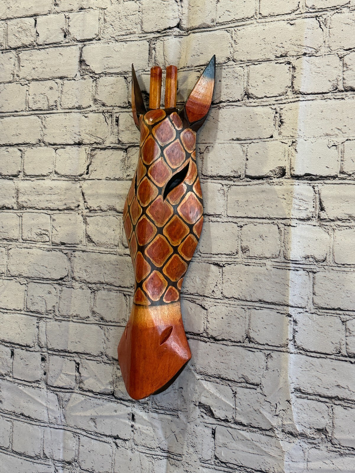 50cm Dotty Giraffe Hand Carved Fair Trade Wooden Animal Wall Art Wall Hang Mask