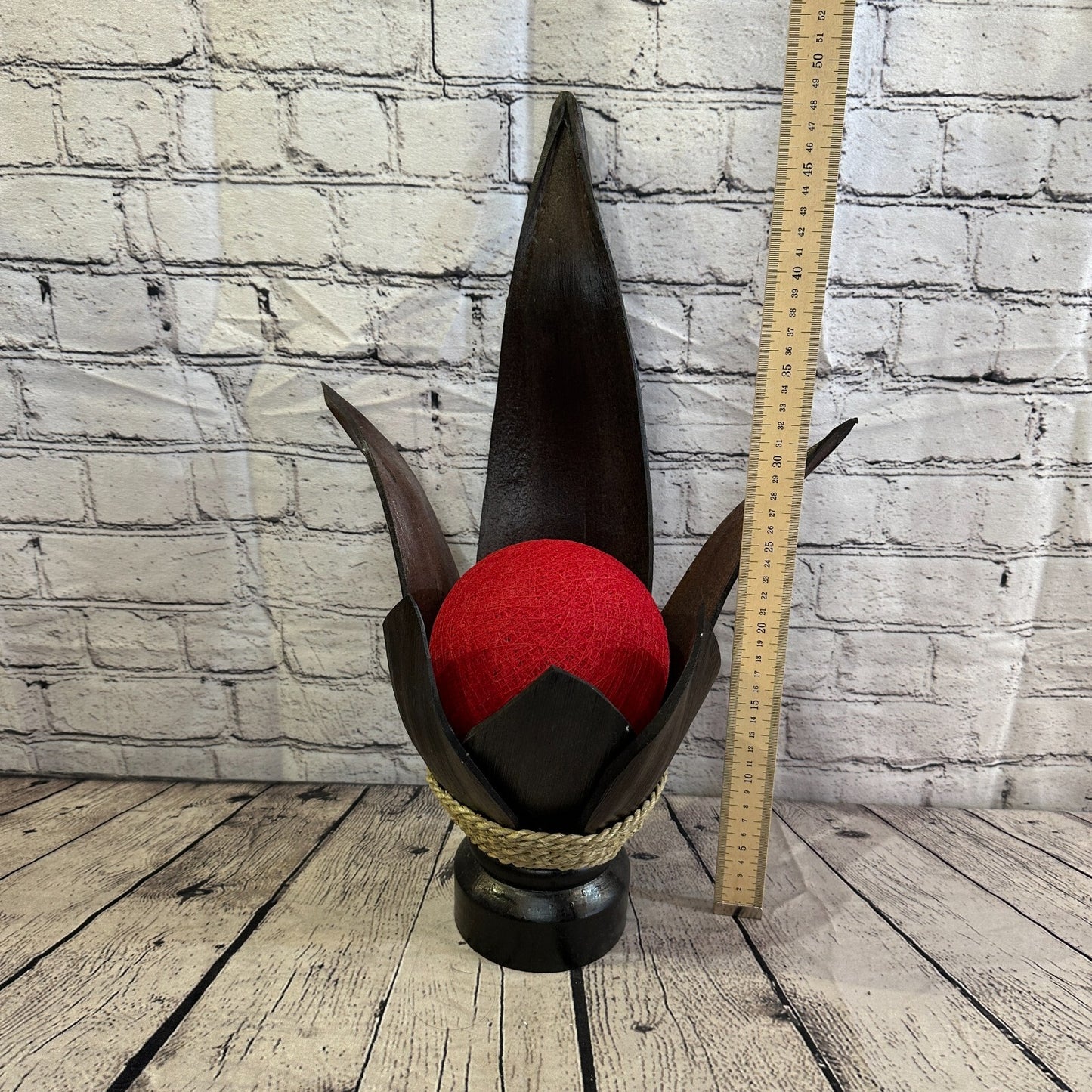Red Brown Leaf Natural 50cm Tall Leaf Lamp Twist LED UK Mains Plug Design 8