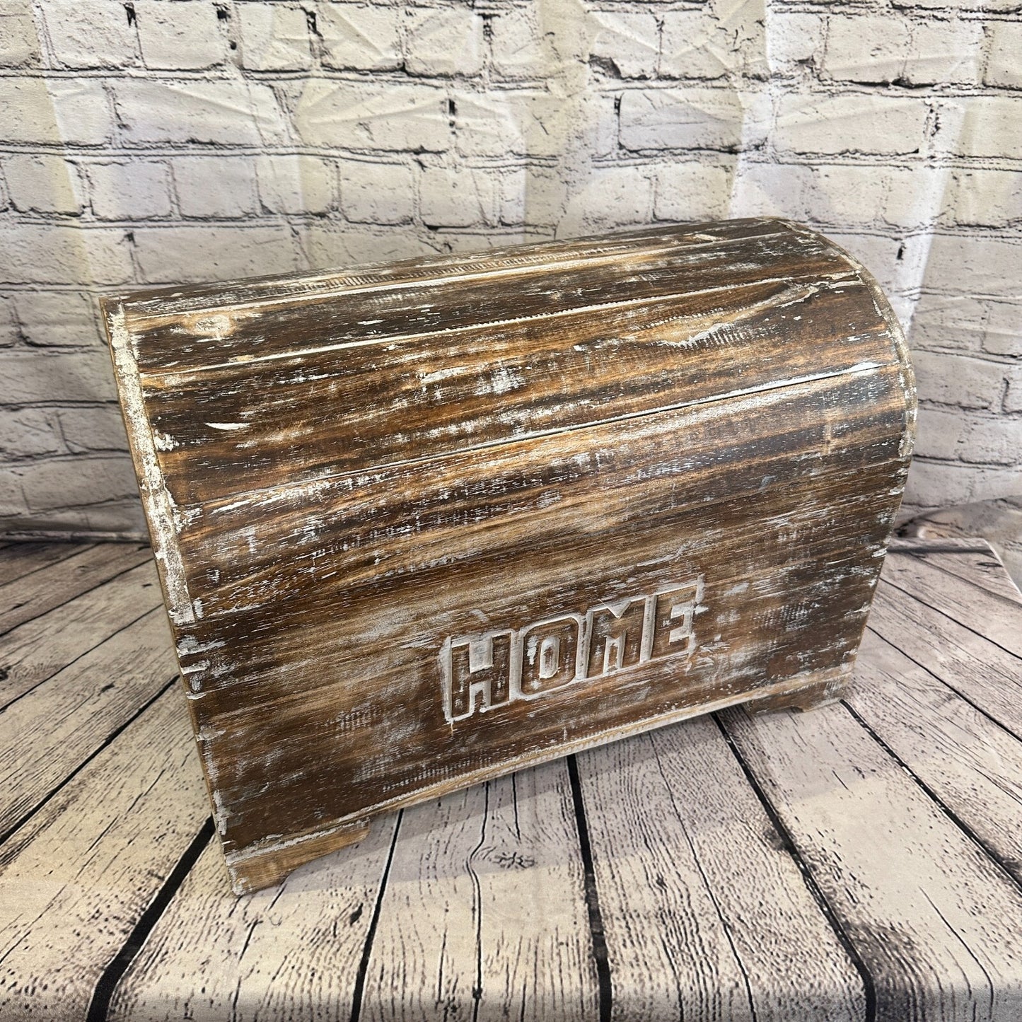 50cm x 35cm x 30cm Brown Home Wood Box Wooden Chest Storage Craft Handles Lid