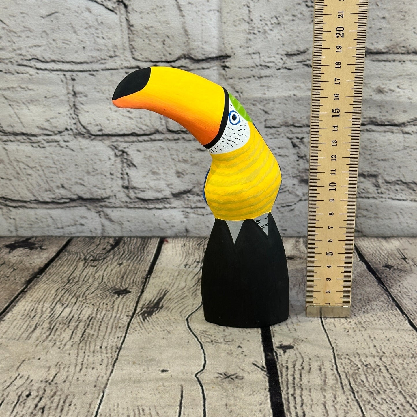 15cm Blue Toucan Bird Ornament Statue Fair Trade Hand Made Carved Wood