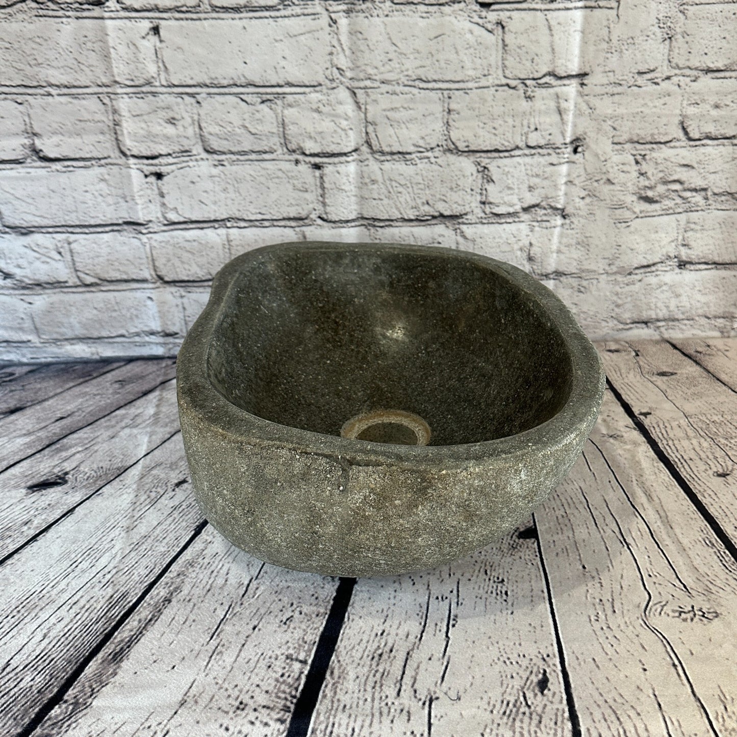 32cm x 27cm River Stone Sink Basin Bowl Natural for Bathroom Washroom Oval No 3