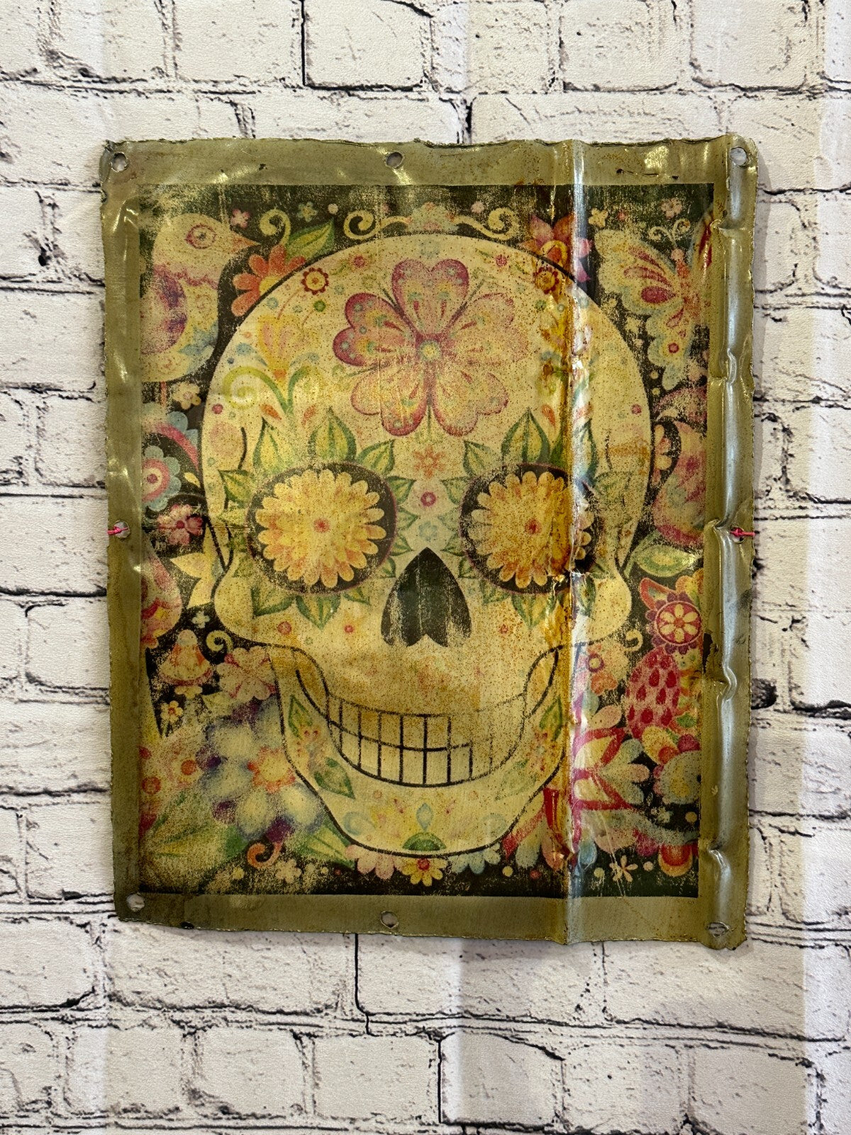Day The Dead Sugar Skull Advert Wall Plaque 42cm x 36cm Vintage Retro Tin Sign