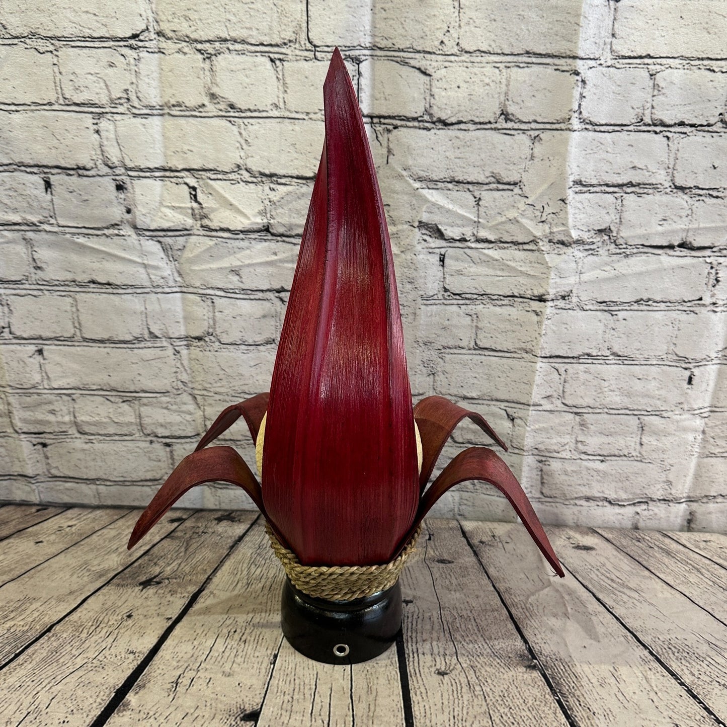 White Red Leaf Natural 50cm Tall Leaf Lamp Twist LED UK Mains Plug Design 10