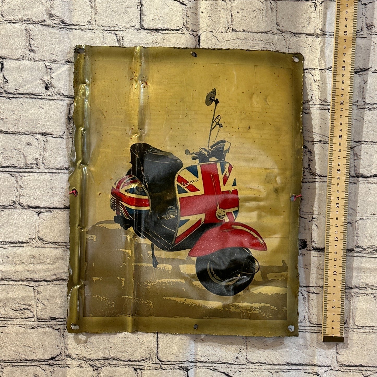 UK Vespa Moped Poster Advert Wall Plaque 42cm x 36cm Vintage Retro Tin Sign