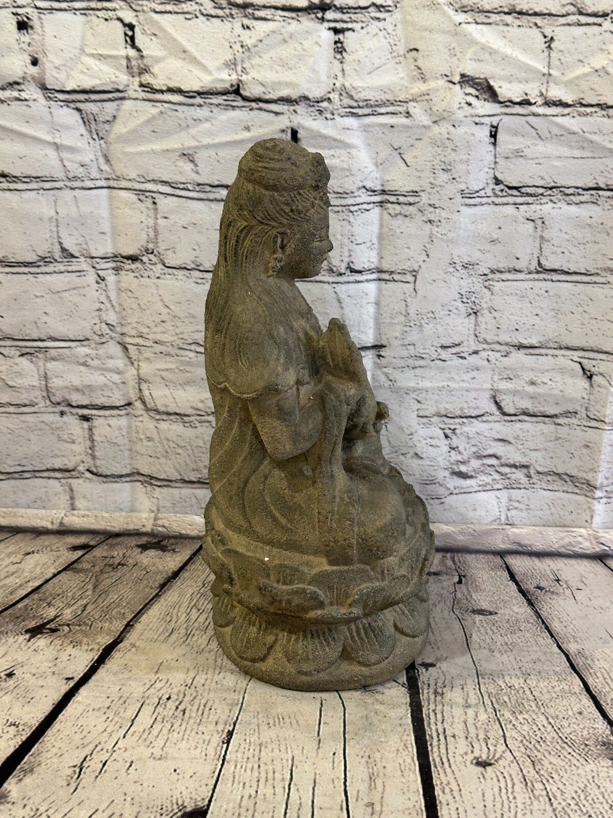 Quan Yin Stone Garden 35cm x 15cm Ornament Outdoor Indoor Statue Hindu