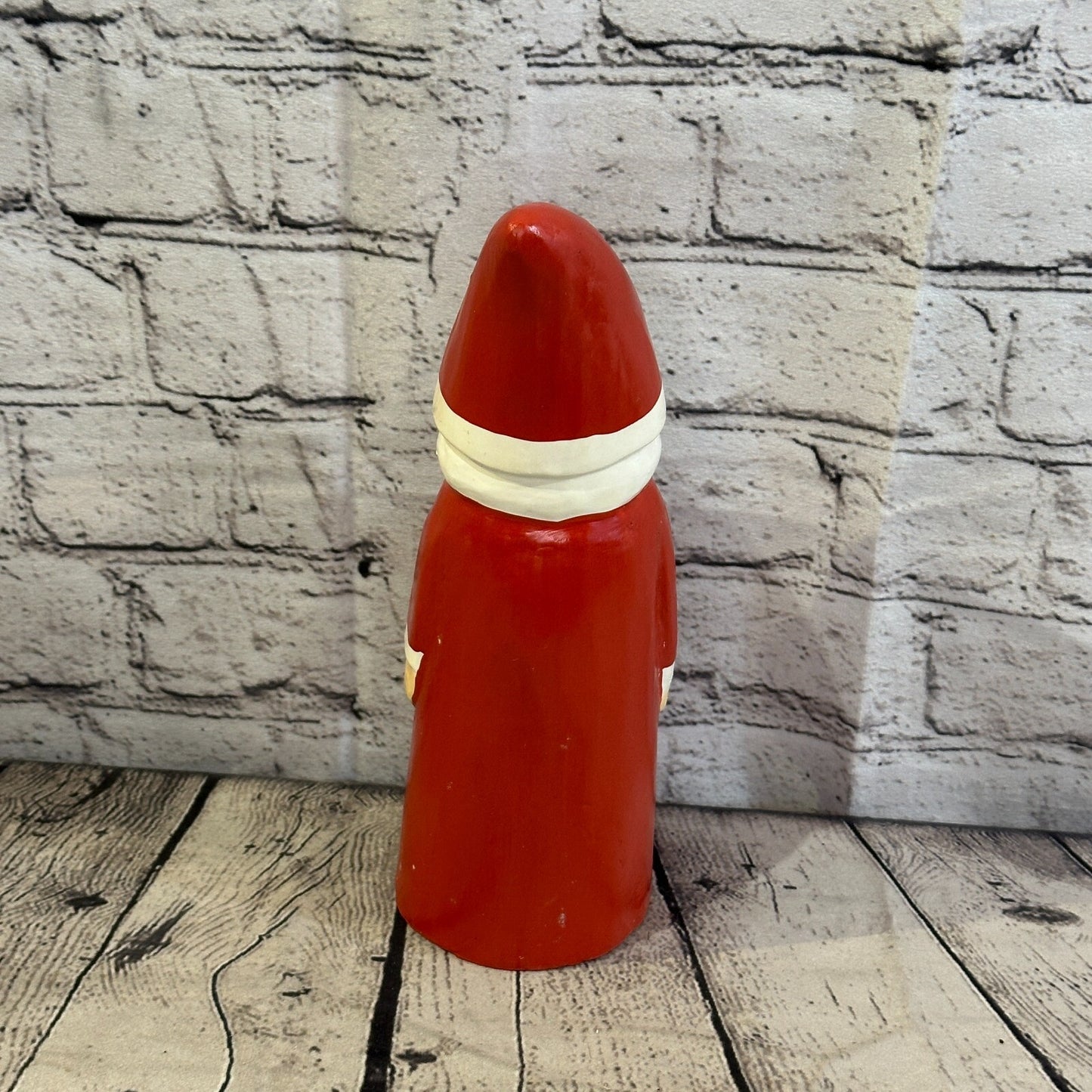 25cm x 8cm Red Pointy Hat Santa Claus Handcrafted Wood Xmas Christmas Ornament