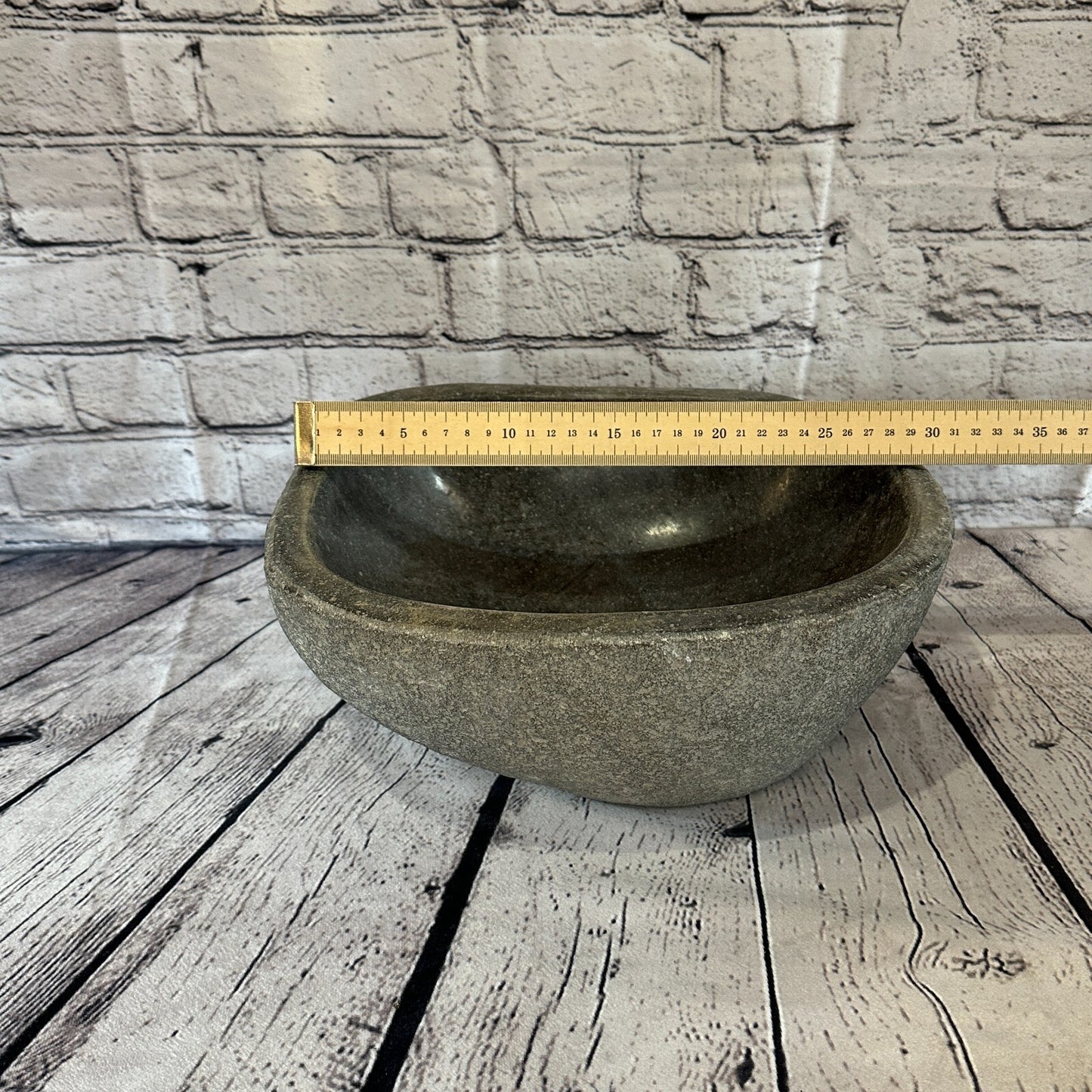 30cm x 27cm River Stone Sink Basin Bowl Natural for Bathroom Washroom Oval No 13