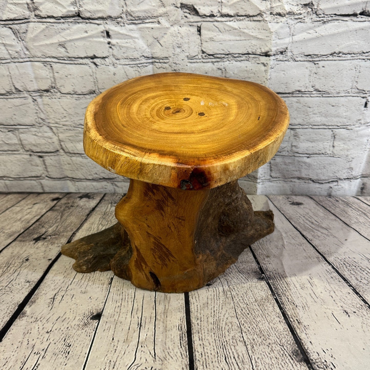 26cm x 24cm Teak Root Wood Mushroom Coffee Table Side Table Home Furniture No 12