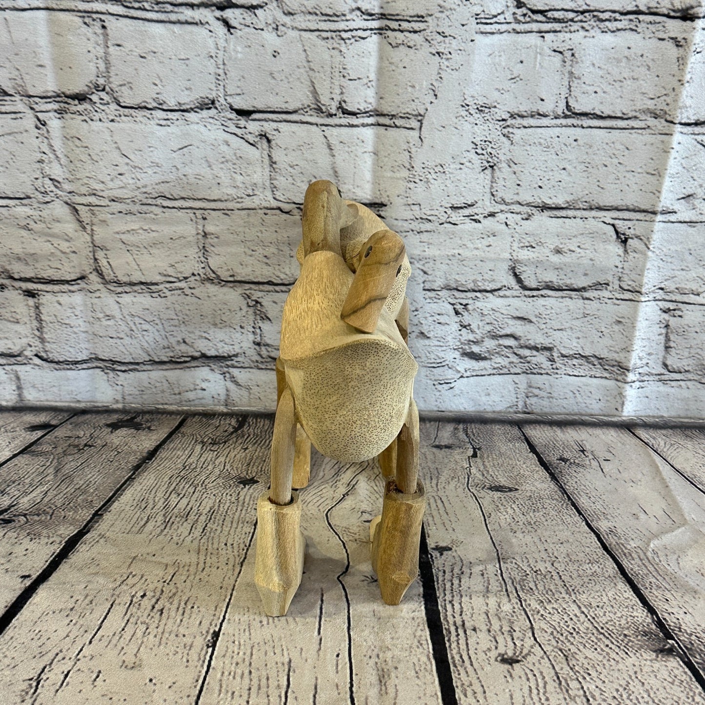 Hugging Ducks 20cm Tall Wooden Hairy Duckling Baby Duck Bamboo Root Fairtrade