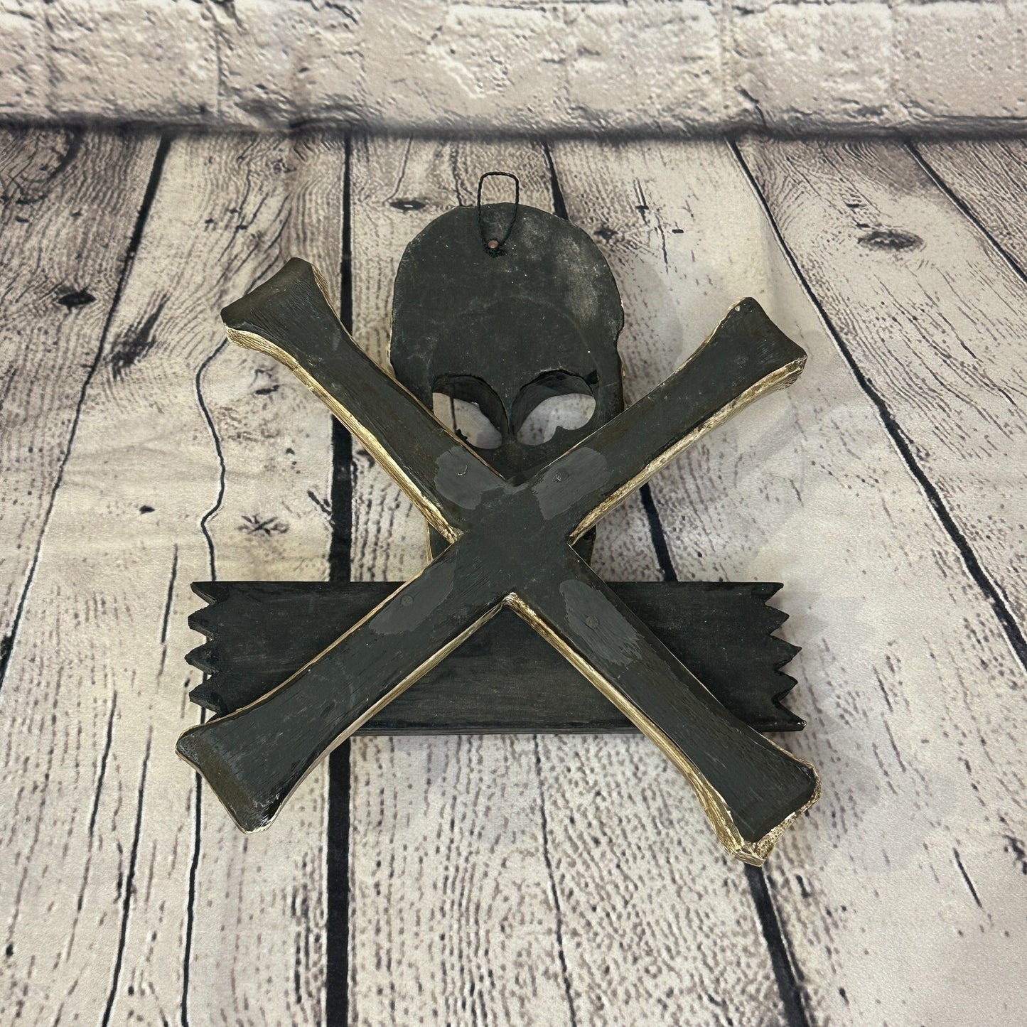 Skull & Crossbones Danger Pirate Sign Door Plaque 20cm x 20cm Handmade Wood