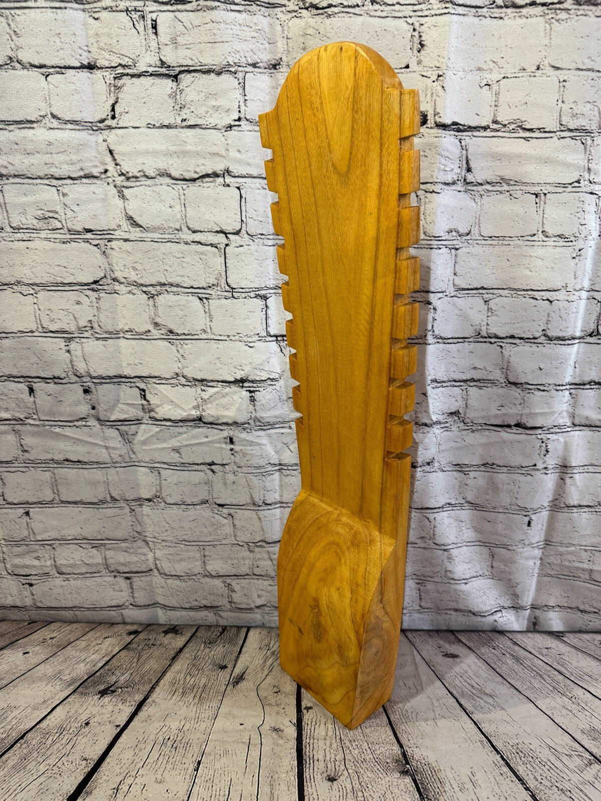 70cm Hand Carved Wooden Necklace On Base Chain Jewellery Display Stand Bust
