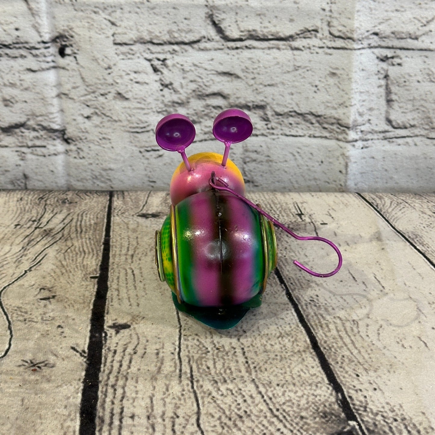 10cm x 10cm Purple Snail Bug Cartoon Hanging Hook Ornament Painted Statue