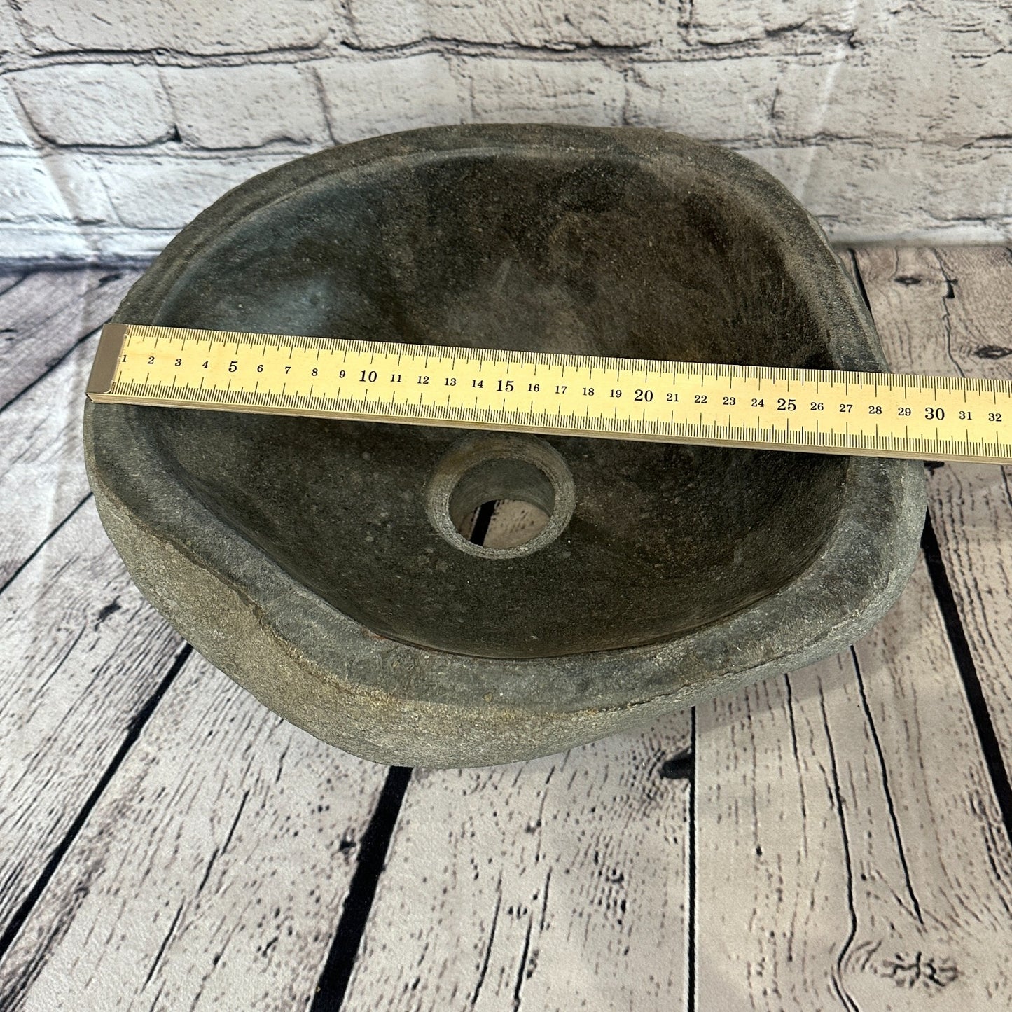 30cm x 25cm River Stone Sink Basin Bowl Natural for Bathroom Washroom Oval No 11