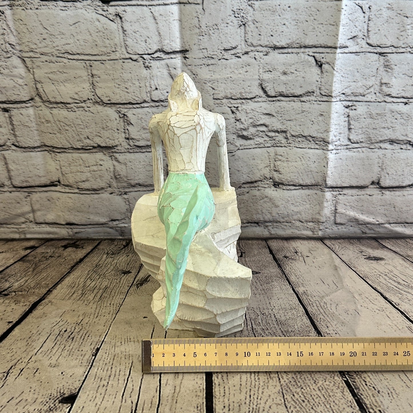 25cm Laying Back Wooden Mermaid Wall Decor Nautical Wood Mermaid Wall Sculpture