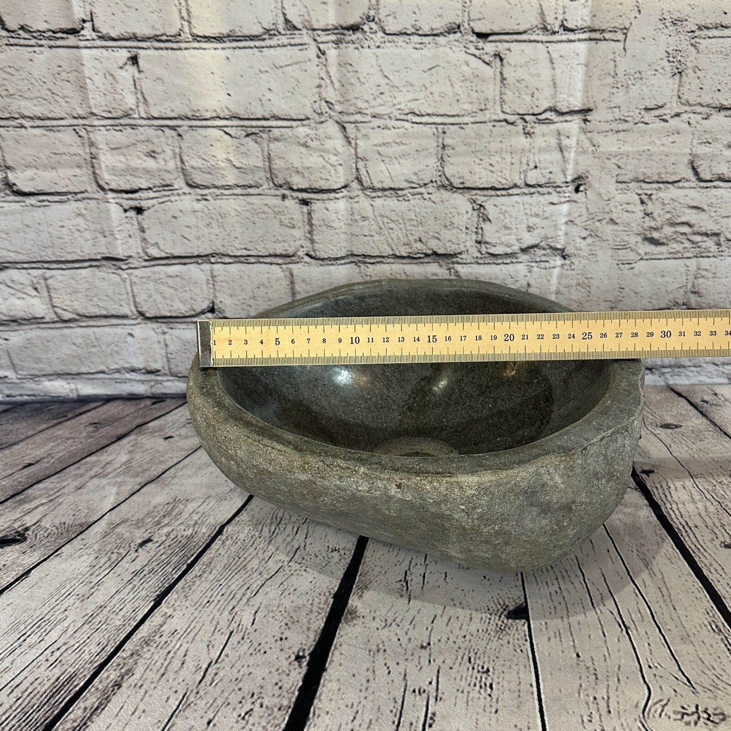 29cm x 27cm River Stone Sink Basin Bowl Natural for Bathroom Washroom Oval No 17