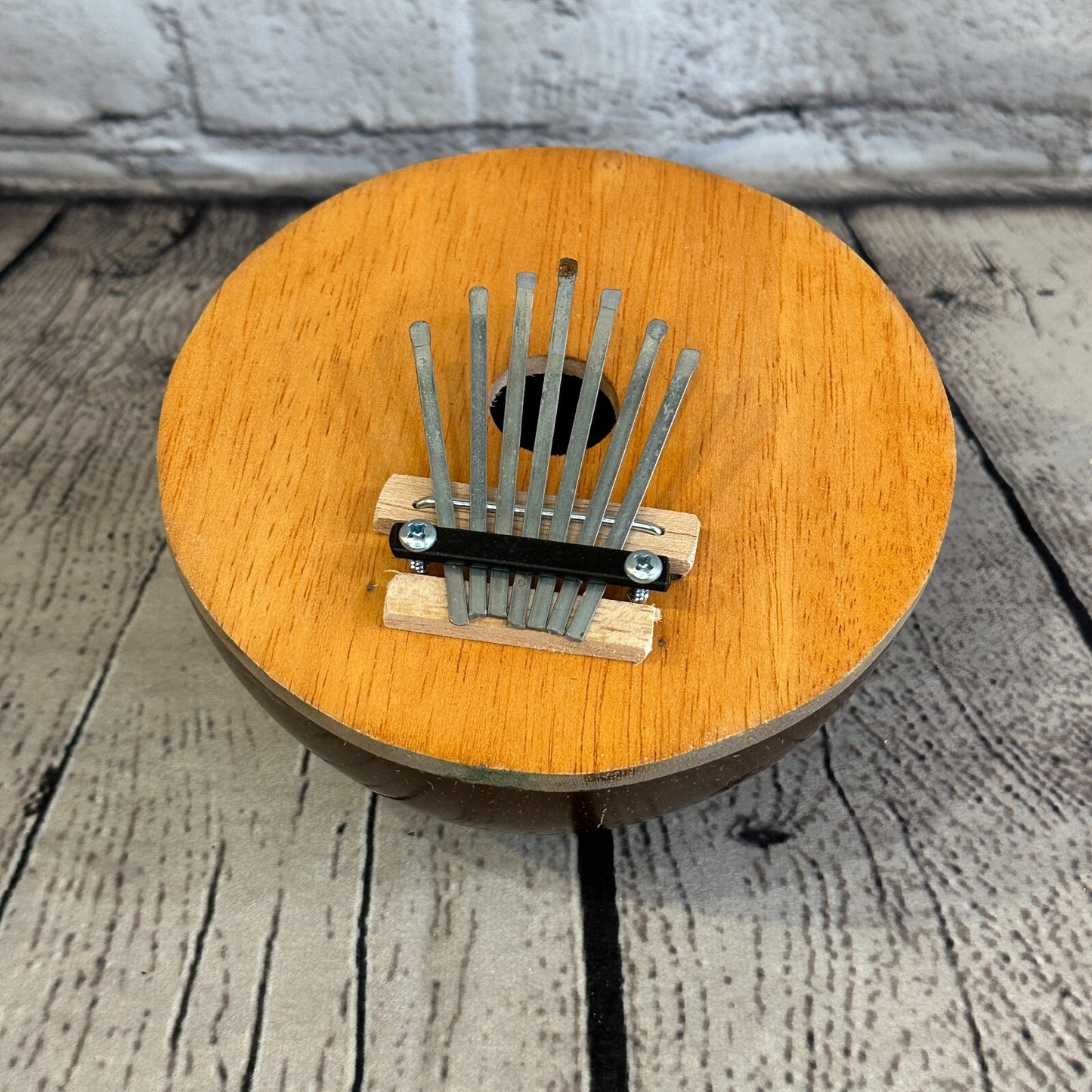 7 Key Karimba Kalimba Thumb Piano Carved Light Coconut Handmade Fairtrade