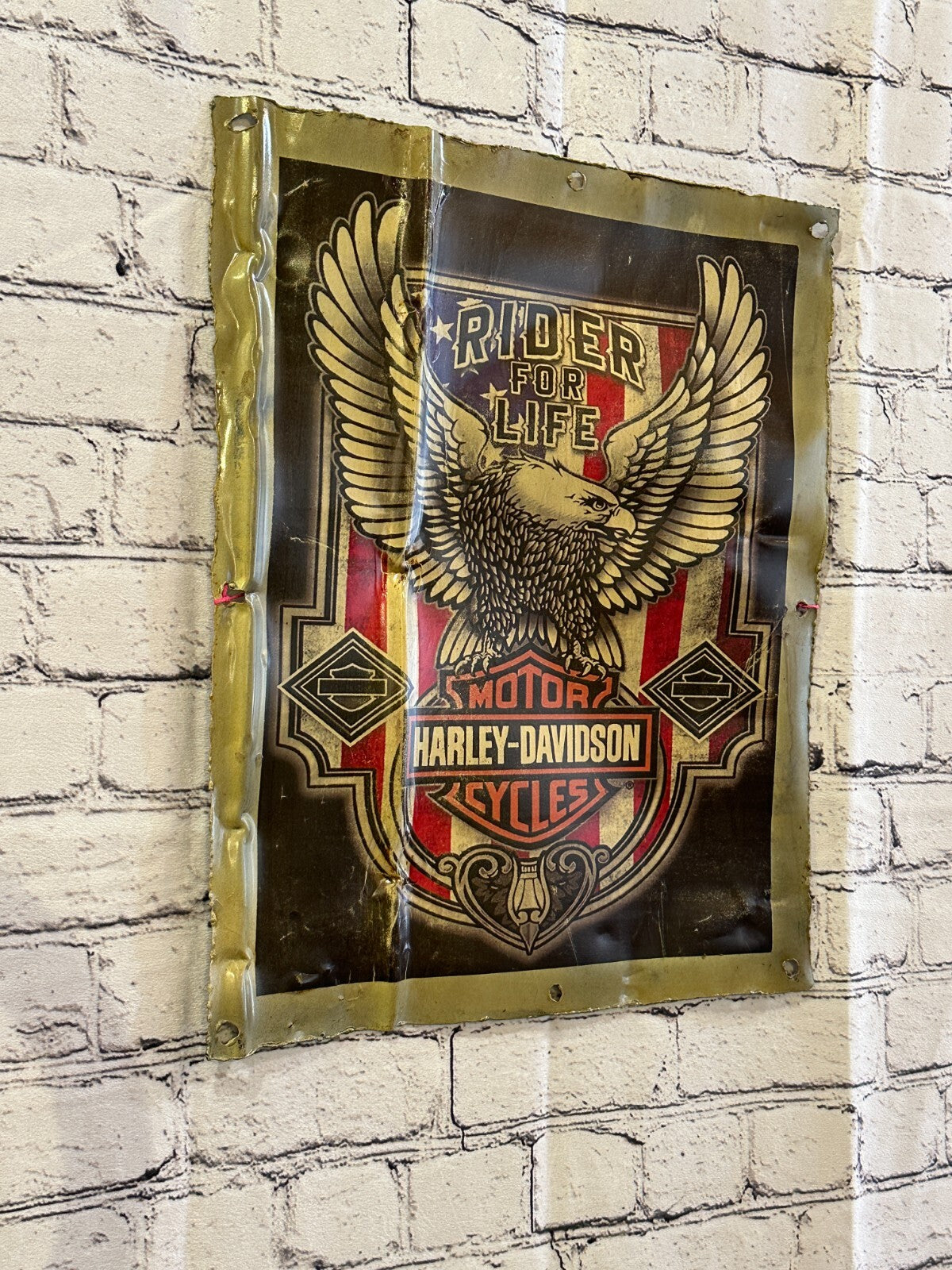 Harley Davidson Poster Advert Wall Plaque 42cm x 36cm Vintage Retro Tin Sign
