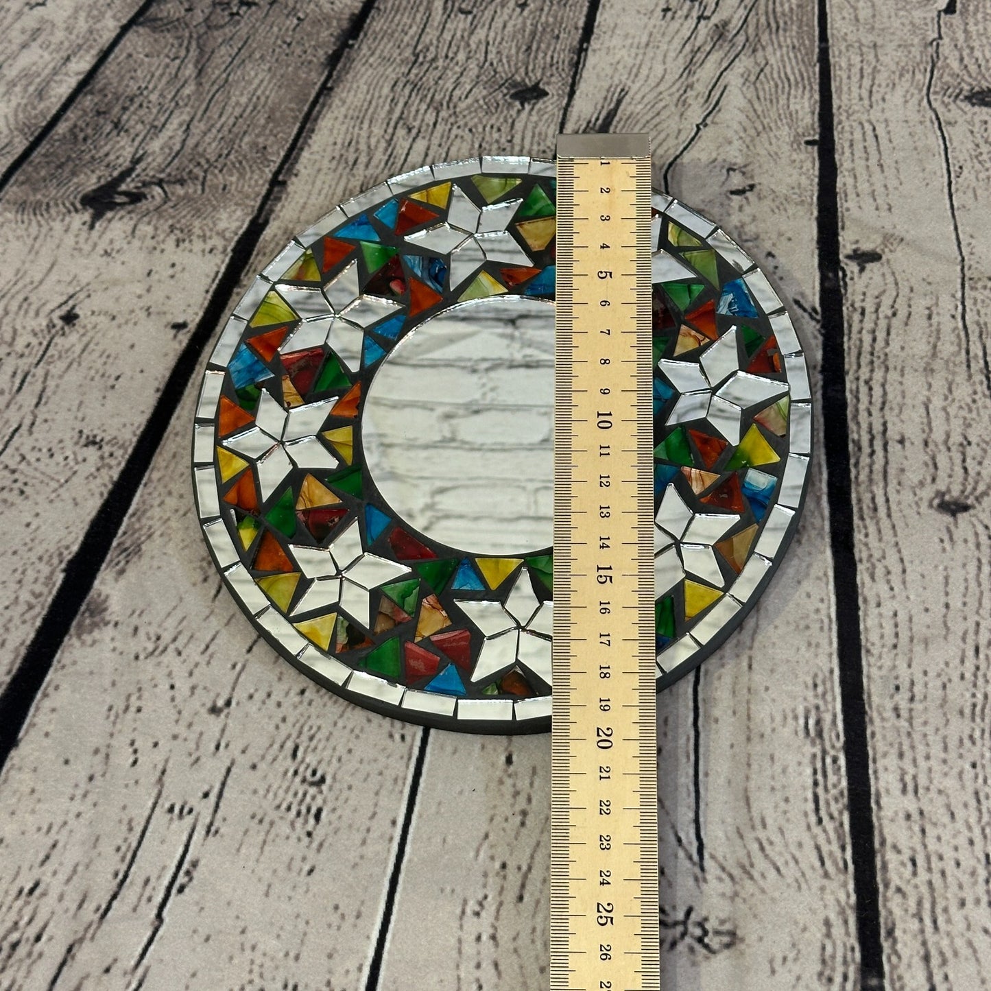 Rainbow Star Mosaic Tile Wall Mirror 20cm x 20cm 8 Inches Handmade New