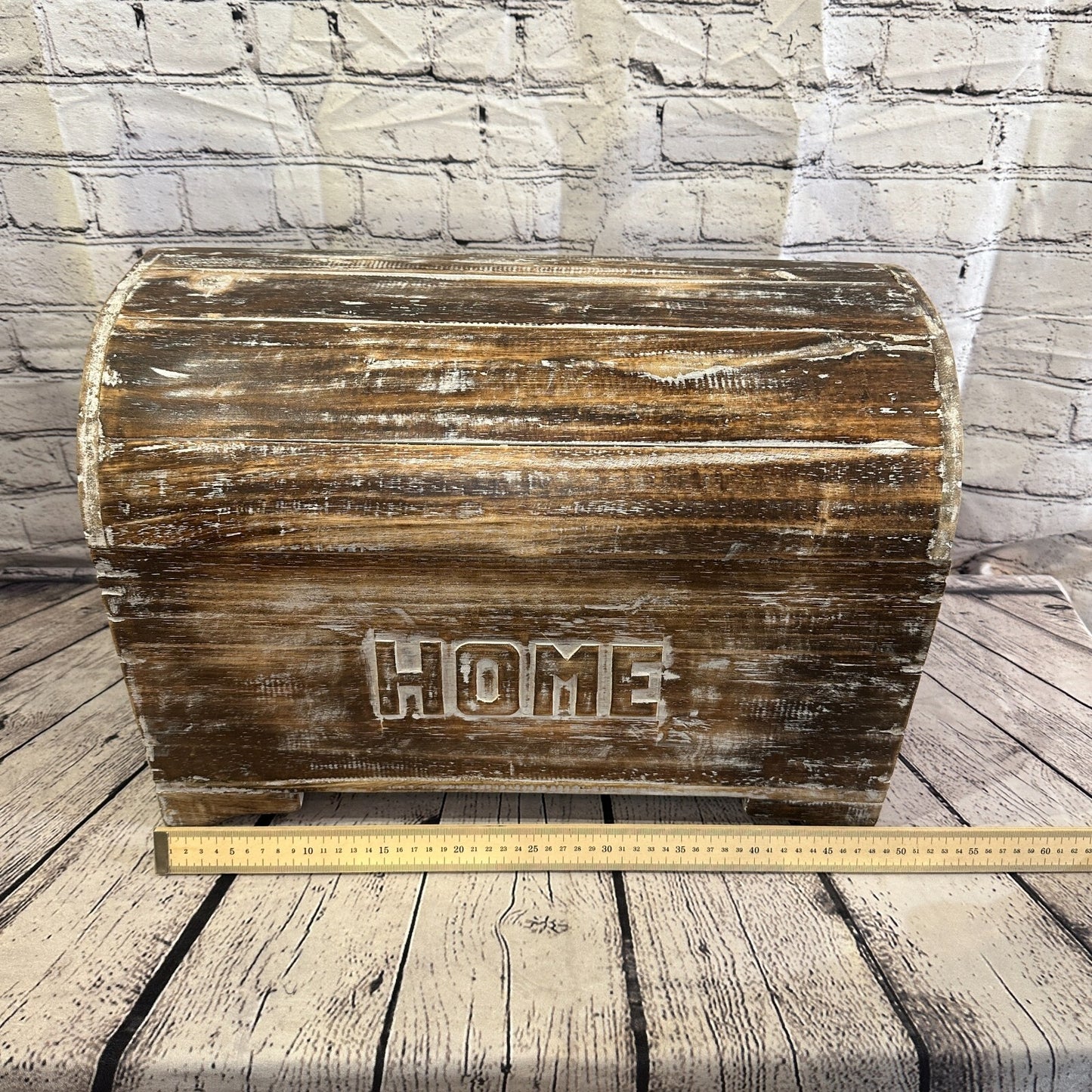 50cm x 35cm x 30cm Brown Home Wood Box Wooden Chest Storage Craft Handles Lid