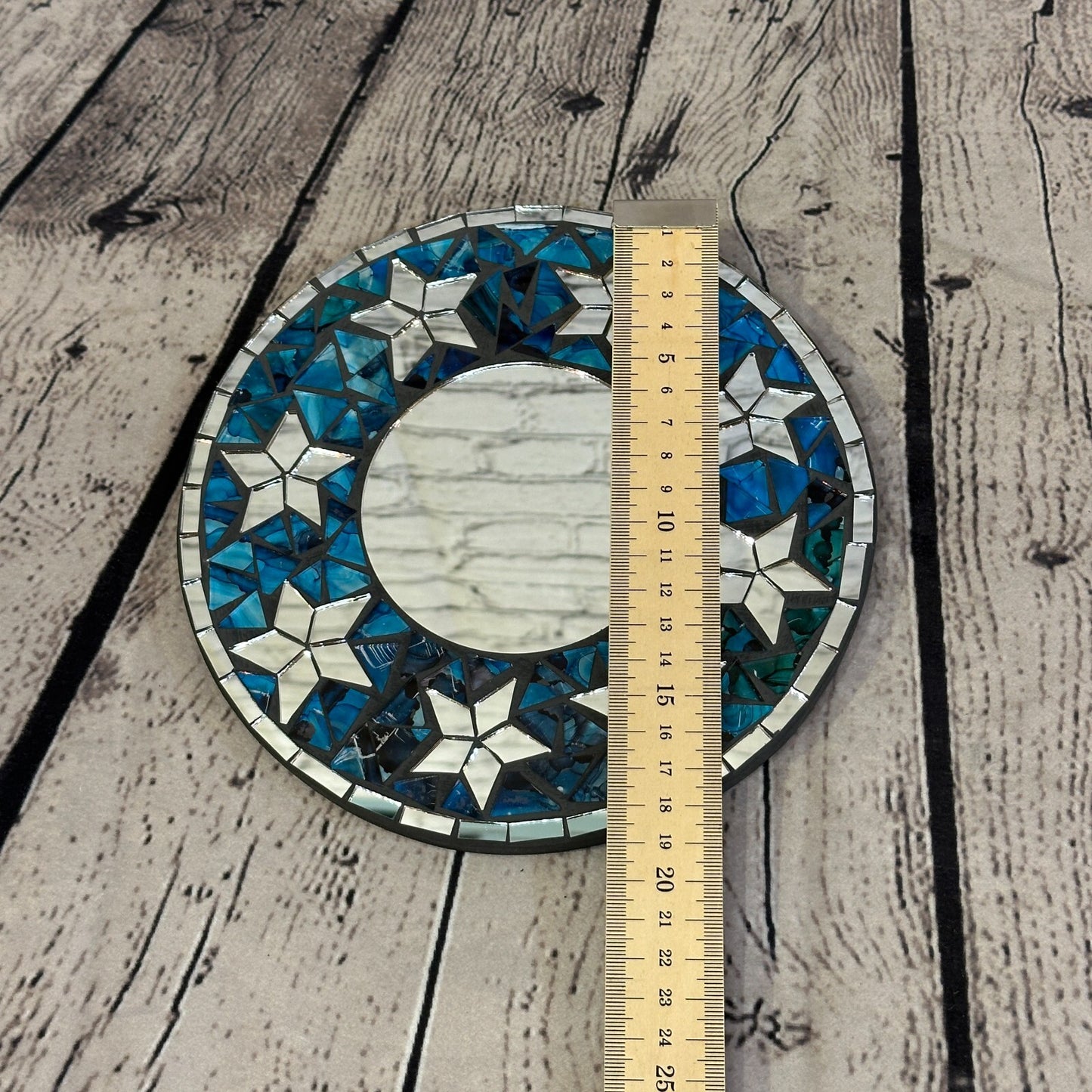 Blue Star Mosaic Tile Wall Mirror 20cm x 20cm 8 Inches Handmade New