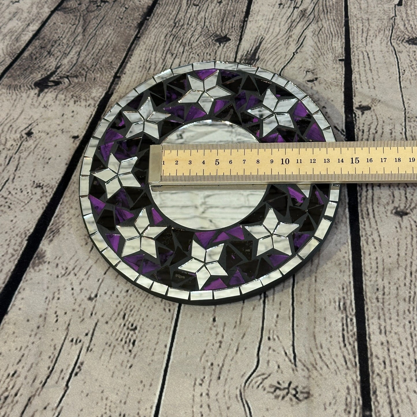 Purple Star Mosaic Tile Wall Mirror 20cm x 20cm 8 Inches Handmade New