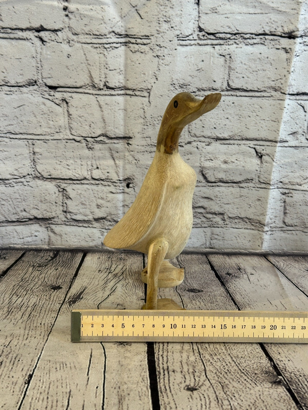 Looking Right 25cm Tall Wooden Hairy Duckling Baby Duck Bamboo Root Fairtrade