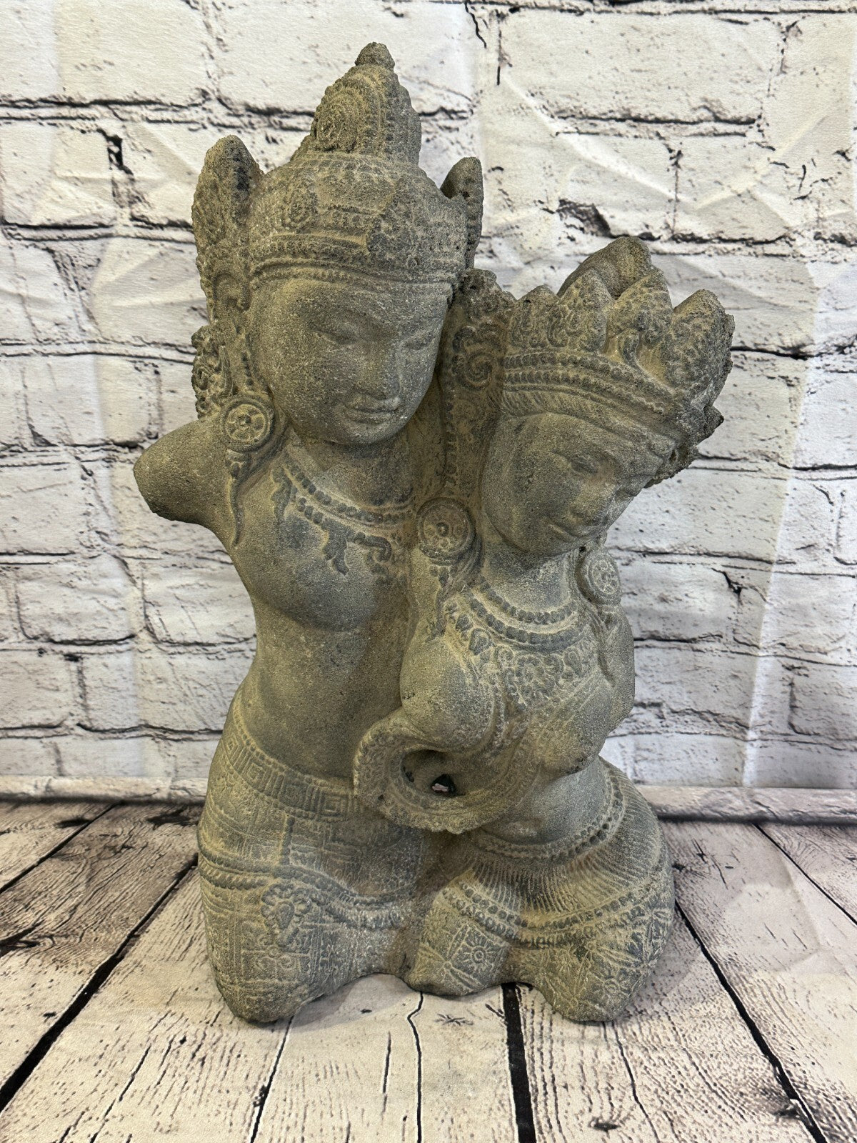 Rama & Sita Stone Garden 45cm x 25cm Ornament Outdoor Indoor Statue Hindu