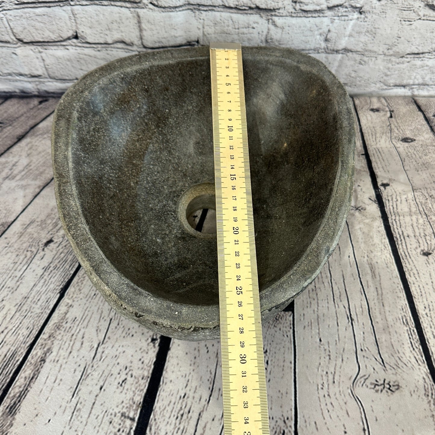 26cm x 28cm River Stone Sink Basin Bowl Natural for Bathroom Washroom Oval No 19
