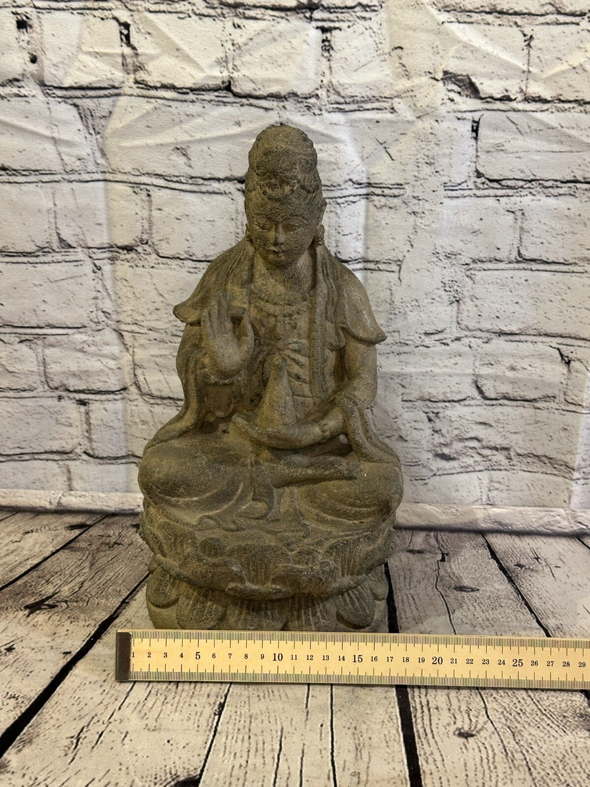 Quan Yin Stone Garden 35cm x 15cm Ornament Outdoor Indoor Statue Hindu