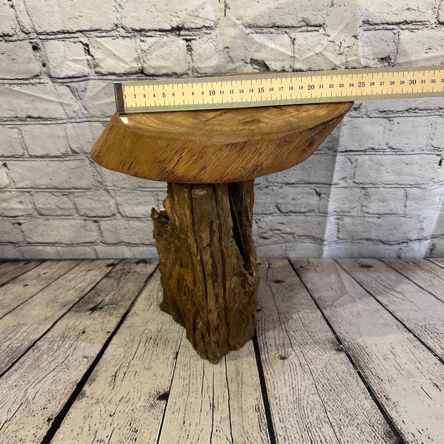 33cm x 24cm Teak Root Wood Mushroom Coffee Table Side Table Home Furniture No 3