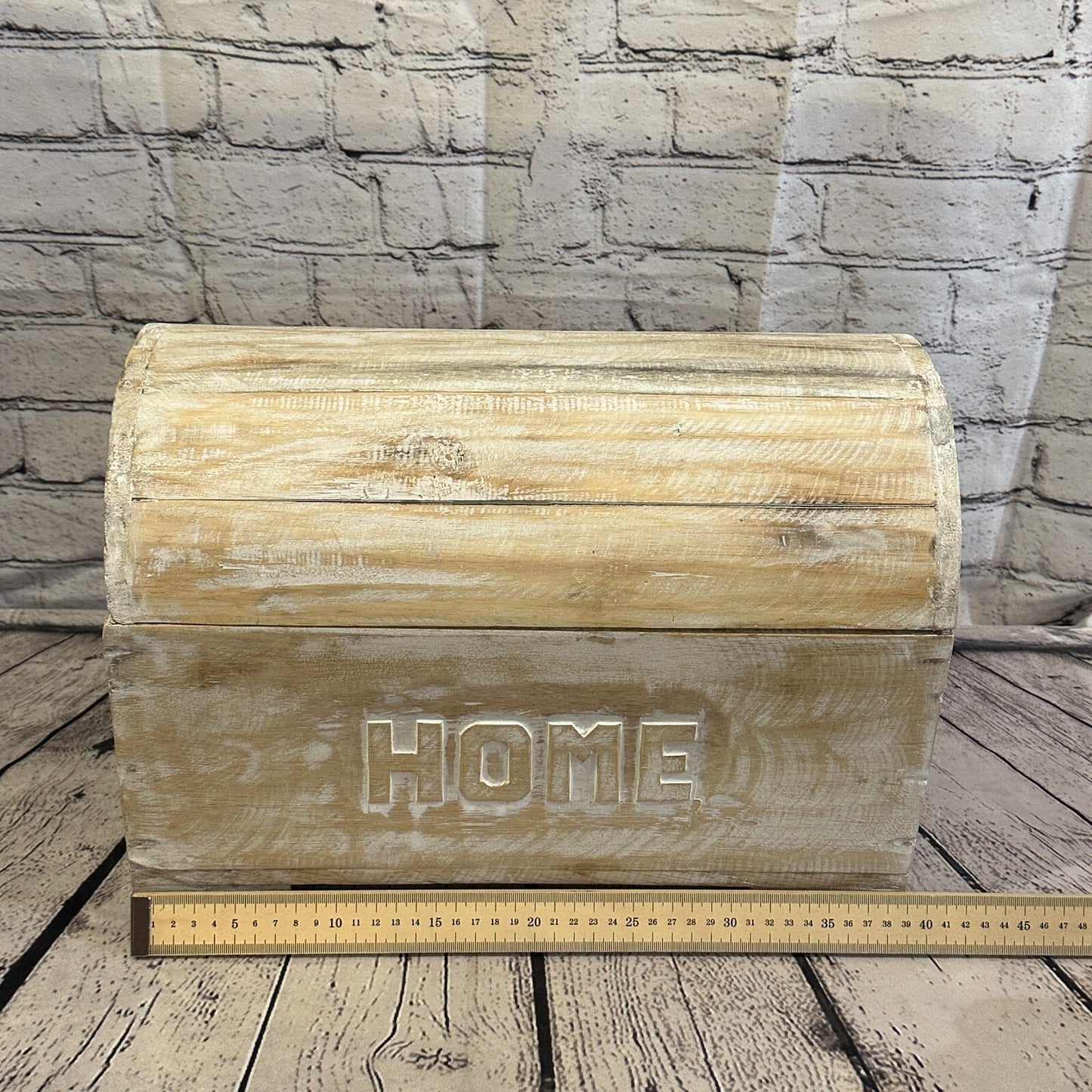 40cm x 28cm x 22cm White Home Wood Box Wooden Chest Storage Craft Handles Lid