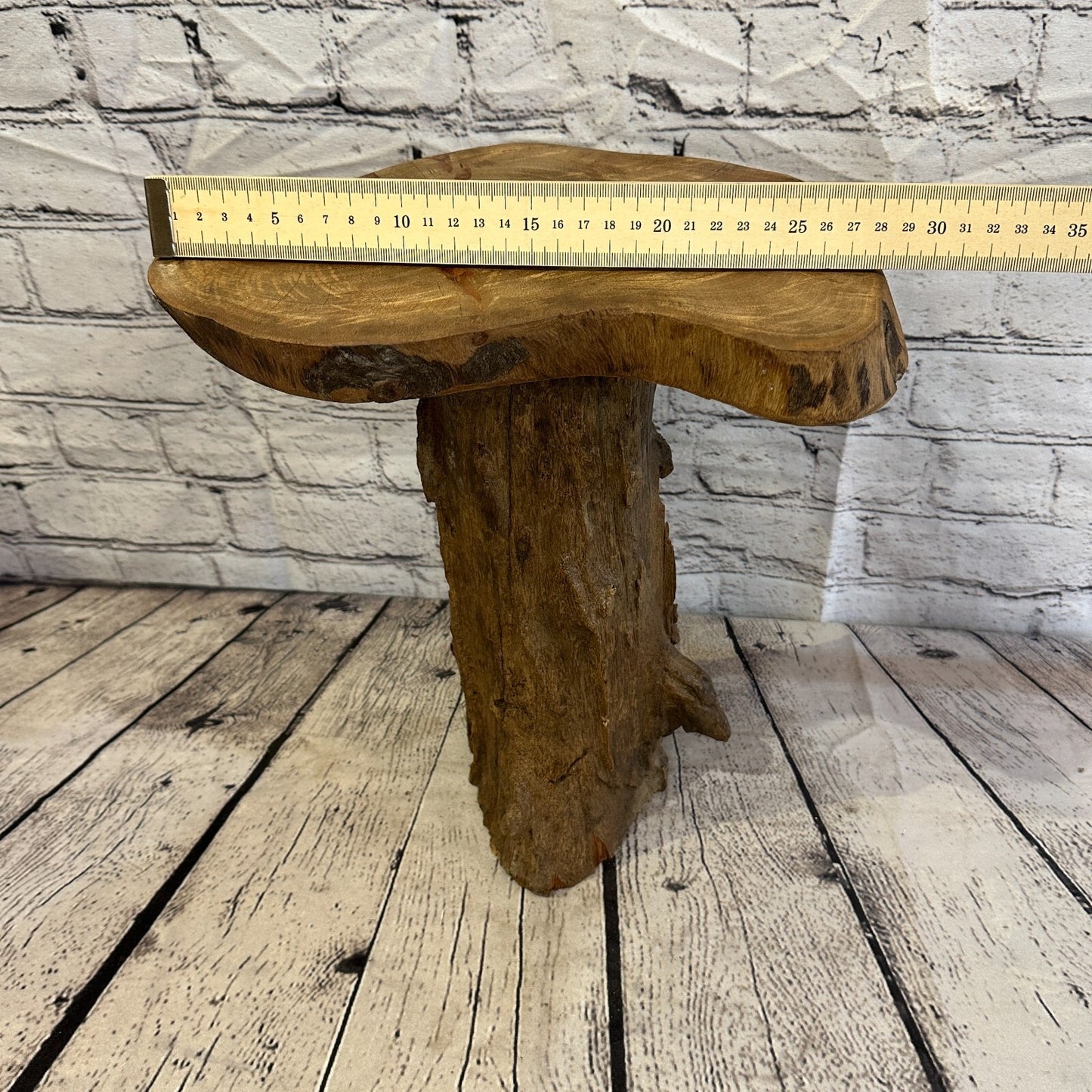 31cm x 30cm Teak Root Wood Mushroom Coffee Table Side Table Home Furniture No 15