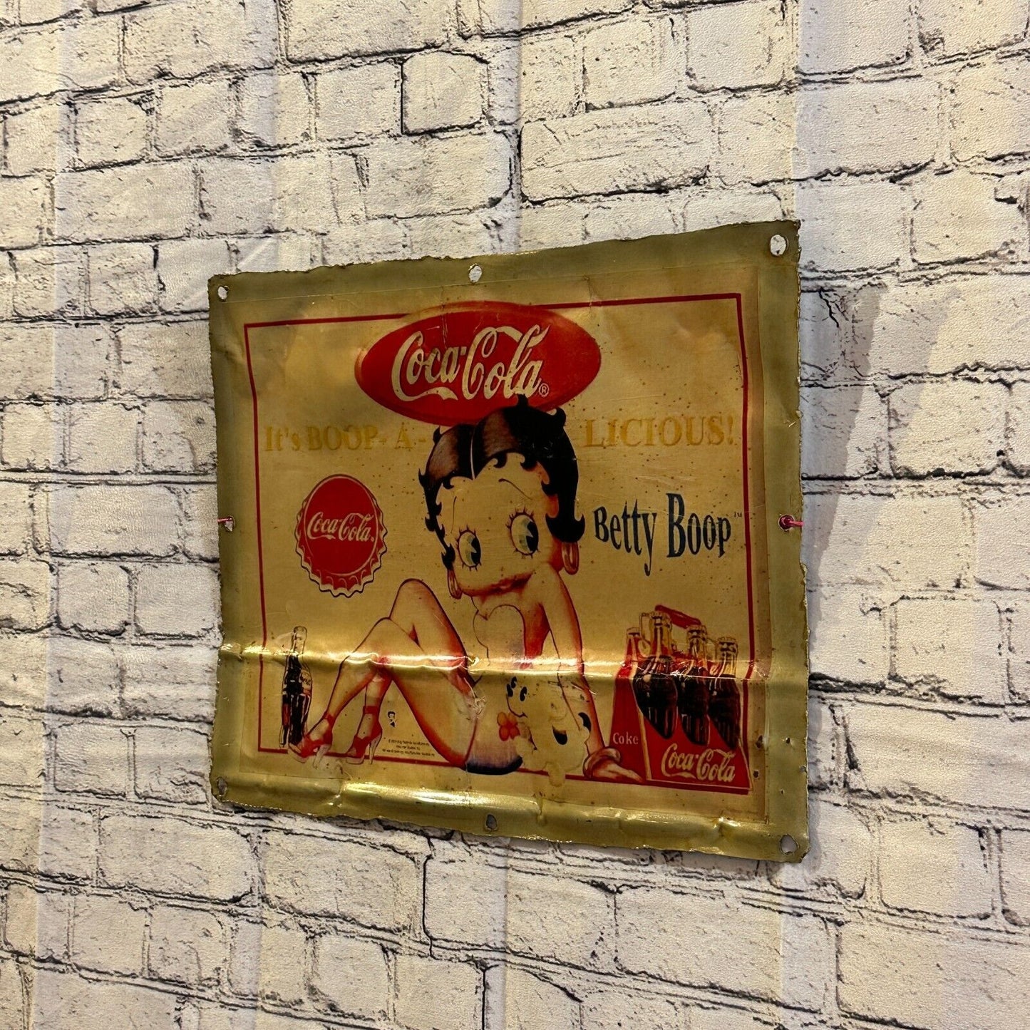 Betty Boop Cocacola Poster Advert Wall Plaque 42cm x 36cm Vintage Retro Tin Sign