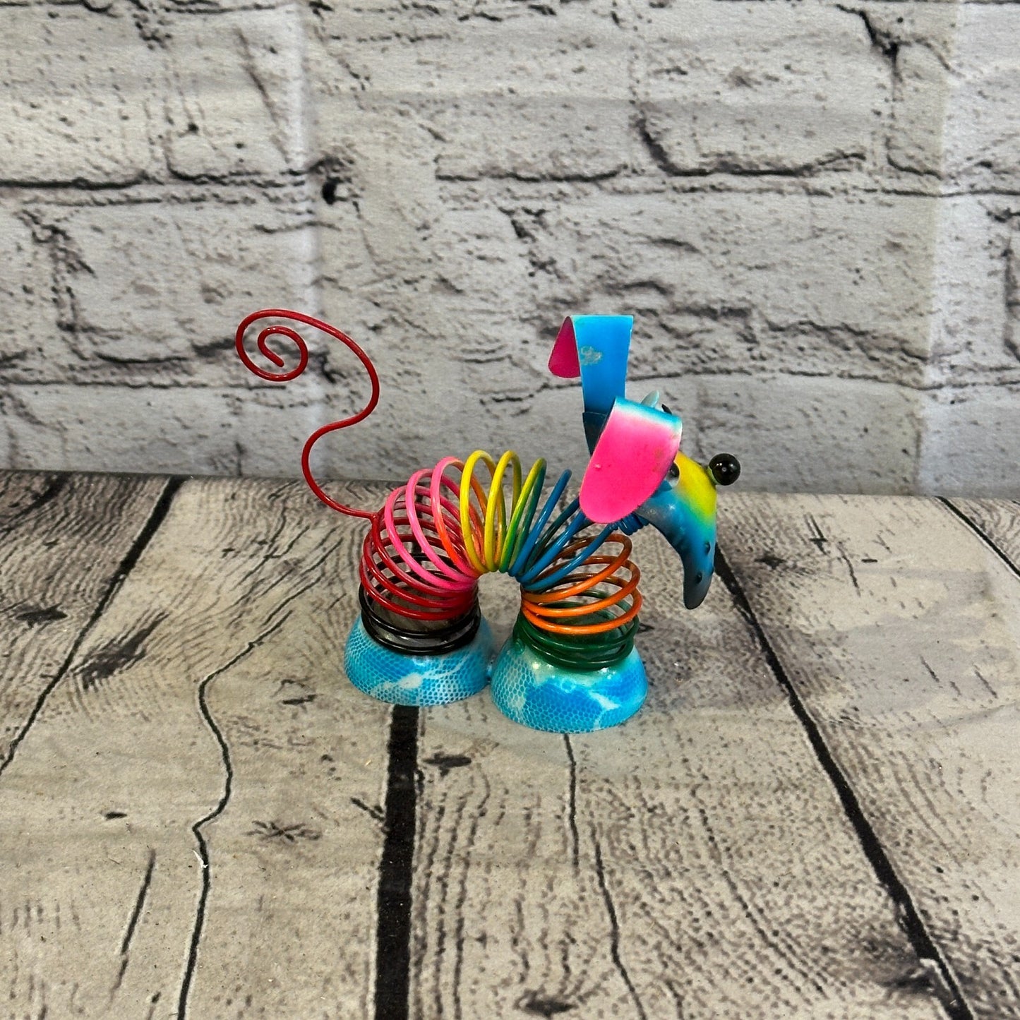 10cm x 10cm Blue Bight Colour Spring Dog Cartoon Ornament Painted Statue