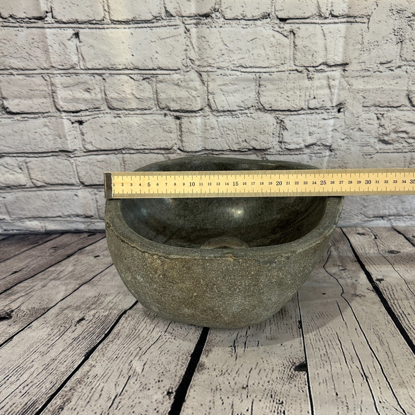 27cm x 26cm River Stone Sink Basin Bowl Natural for Bathroom Washroom Oval No 20