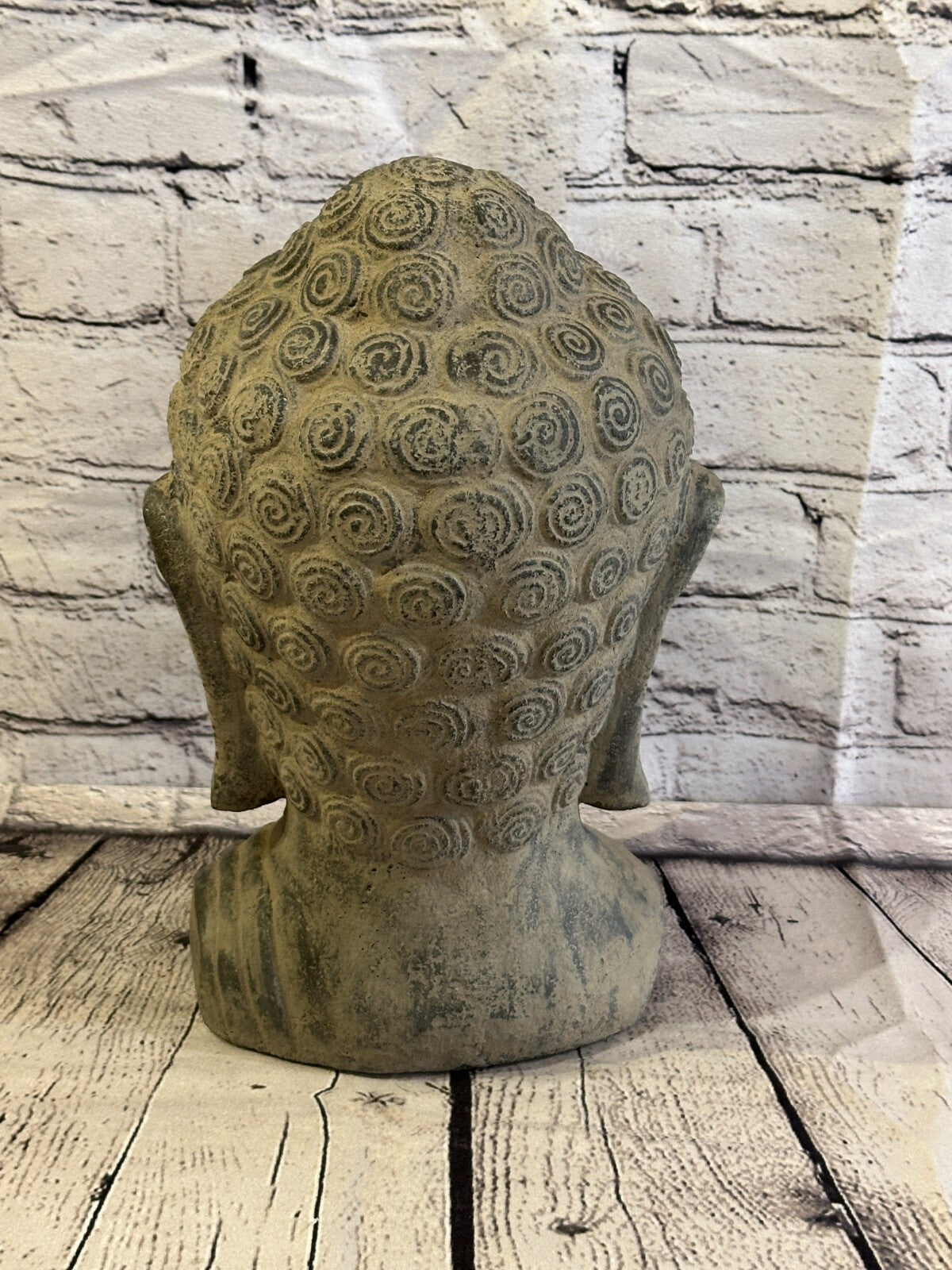 Thai Buddha Head Stone Garden 30cm x 18cm Ornament Outdoor Indoor Statue Hindu