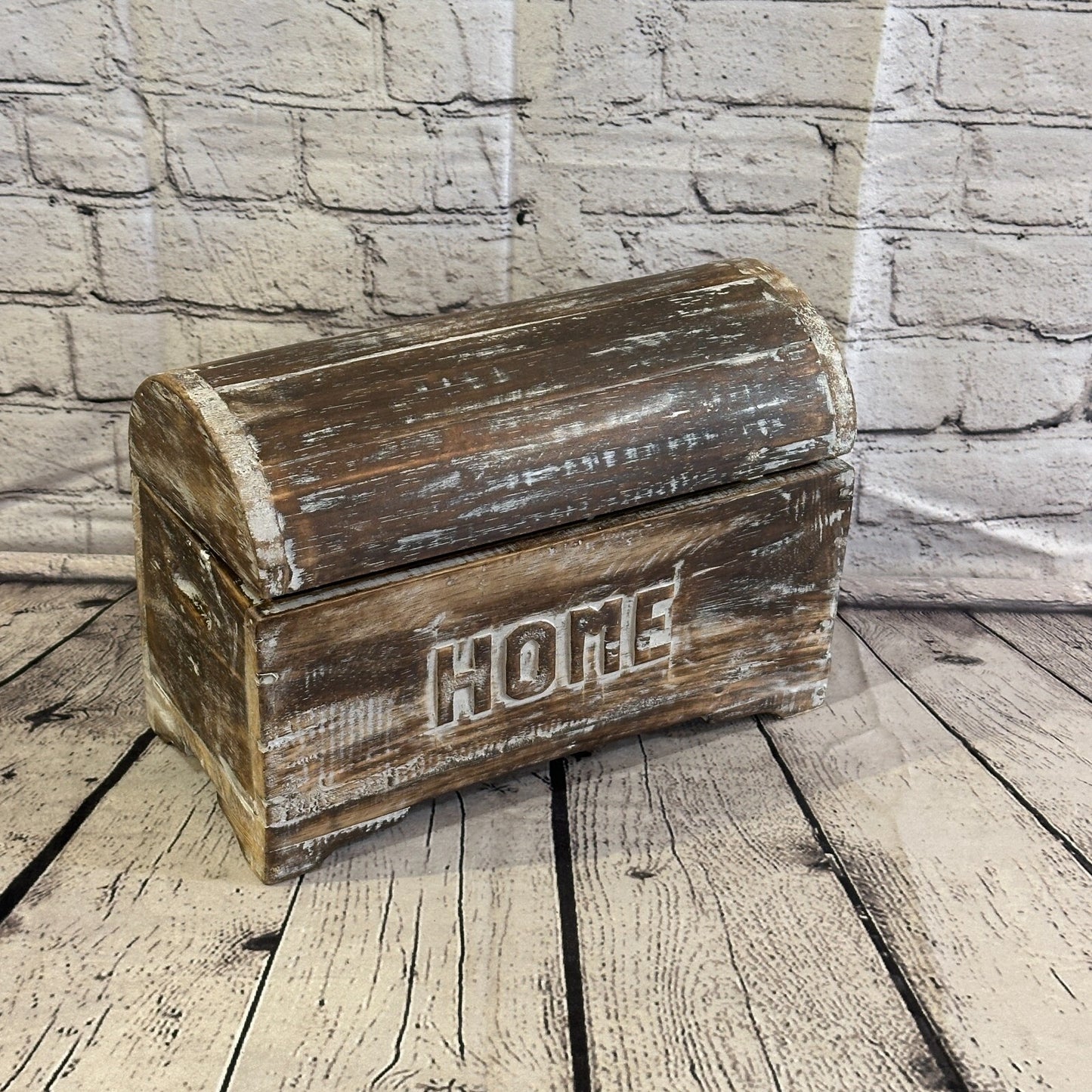 30cm x 20cm x 14cm Brown Home Wood Box Wooden Chest Storage Craft Handles Lid