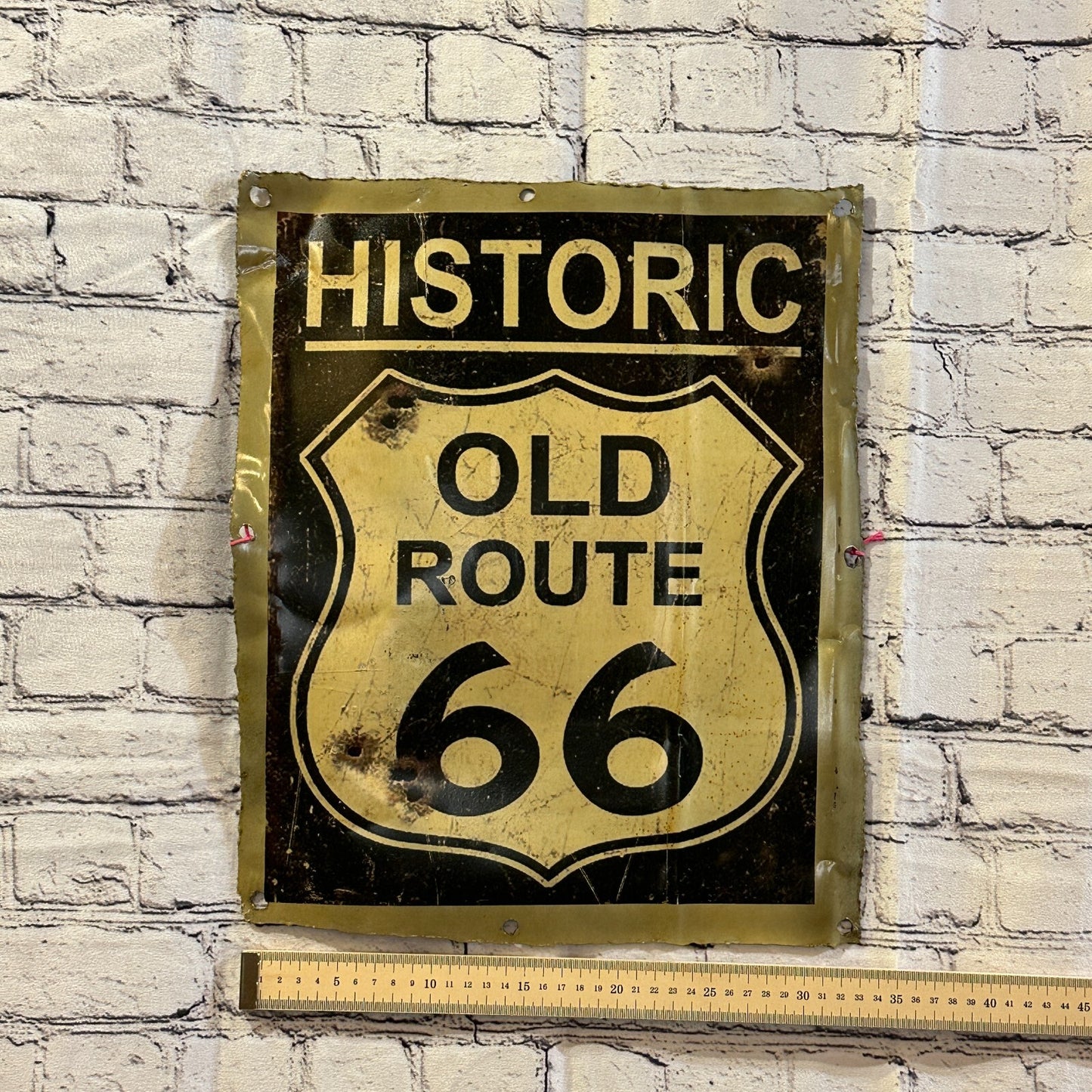 Historic Route 66 Poster Advert Wall Plaque 42cm x 36cm Vintage Retro Tin Sign