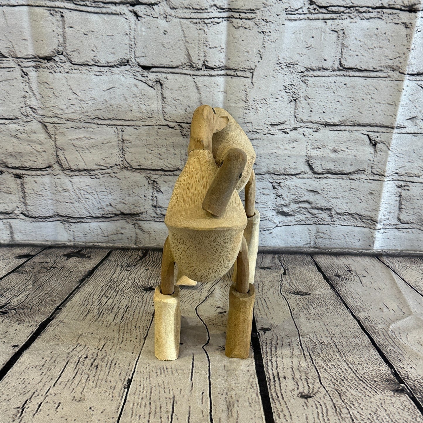 Hugging Ducks 20cm Tall Wooden Hairy Duckling Baby Duck Bamboo Root Fairtrade