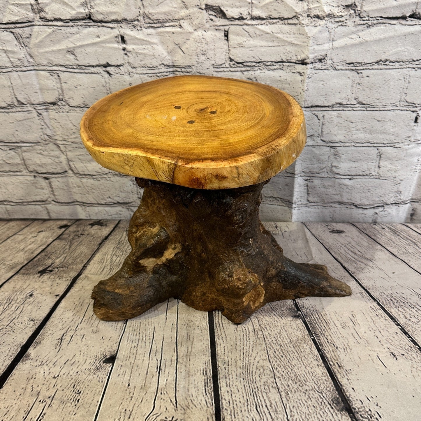 26cm x 24cm Teak Root Wood Mushroom Coffee Table Side Table Home Furniture No 12
