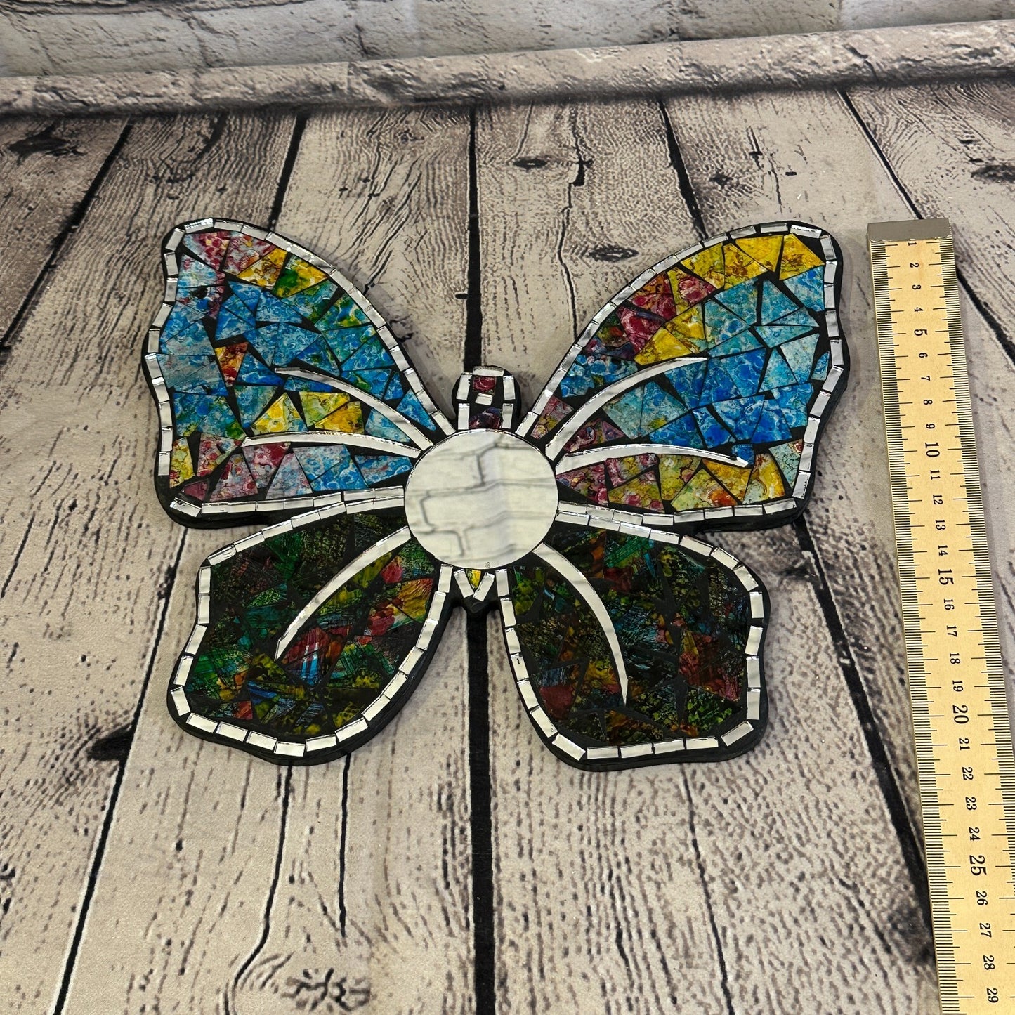 Rainbow Butterfly Mosaic Tile Wall Mirror 25cm x 20cm 8 Inches Handmade New