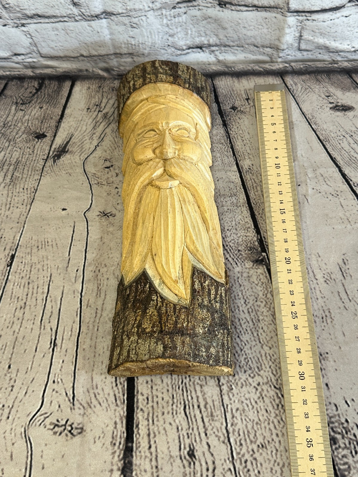 Forest Man Of The Woods 30cm Hand Carved Wizard Tree Trunk Wood Fairtrade