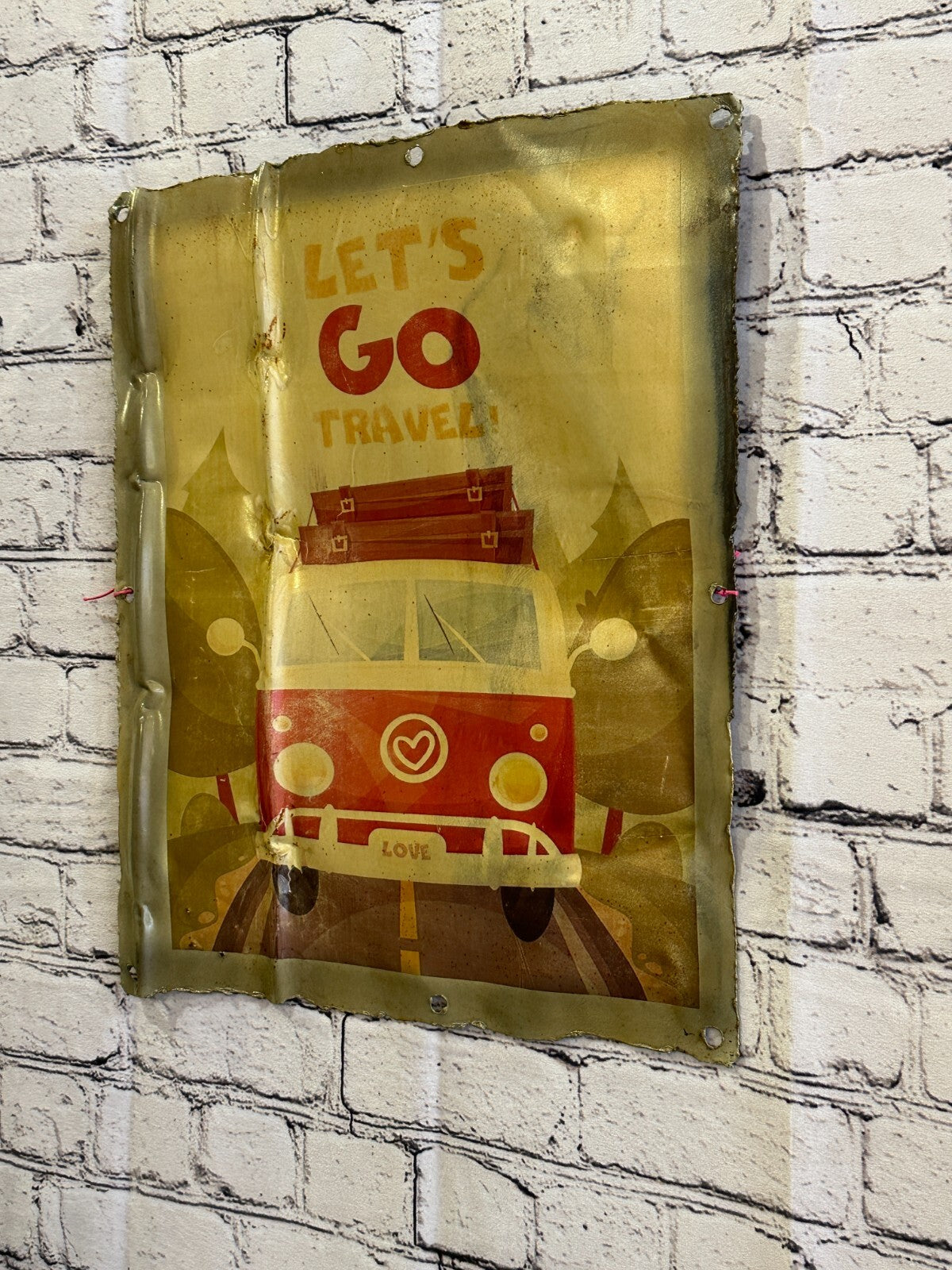 VW Van Camping Poster Advert Wall Plaque 42cm x 36cm Vintage Retro Tin Sign