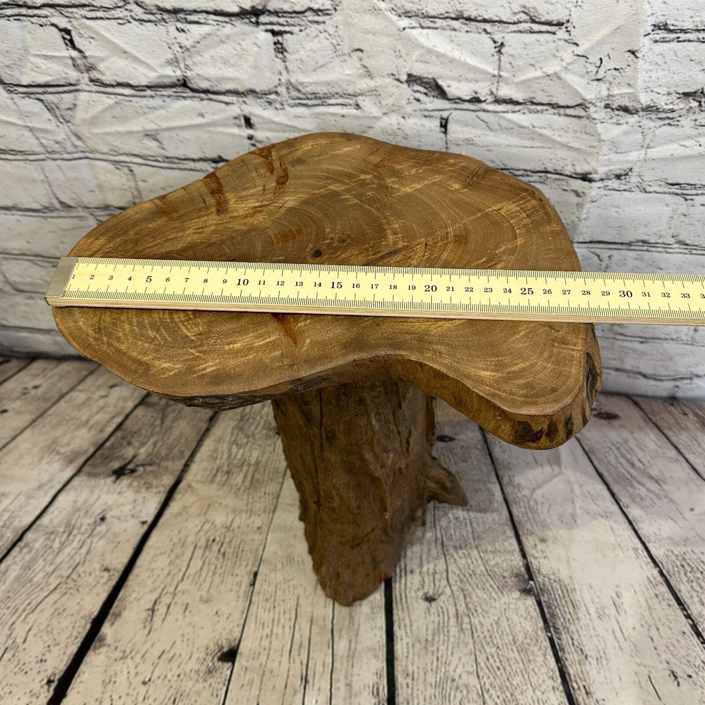 31cm x 30cm Teak Root Wood Mushroom Coffee Table Side Table Home Furniture No 15