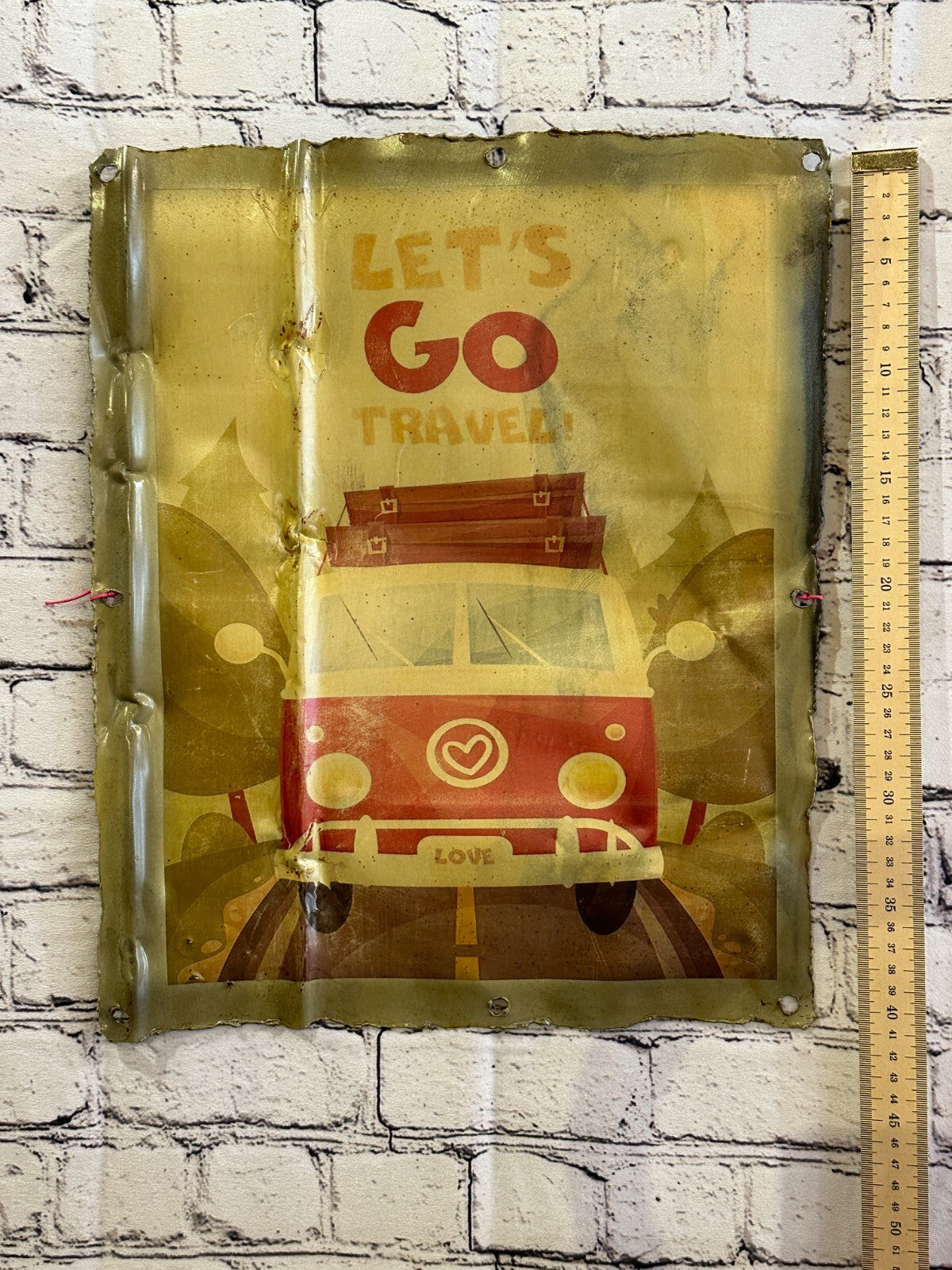 VW Van Camping Poster Advert Wall Plaque 42cm x 36cm Vintage Retro Tin Sign